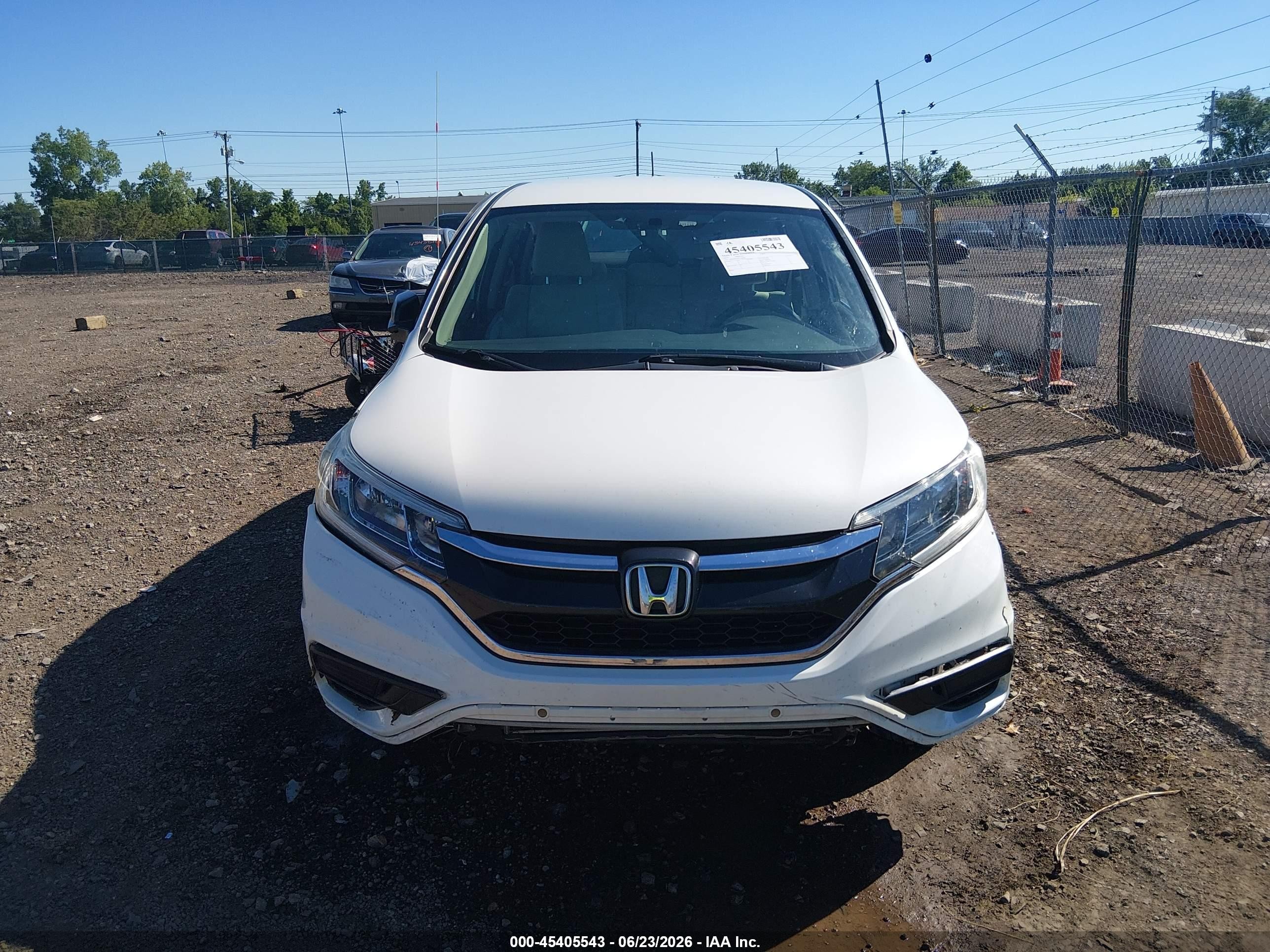 2015 Honda Cr-v Lx White vin: 5J6RM4H39FL052990