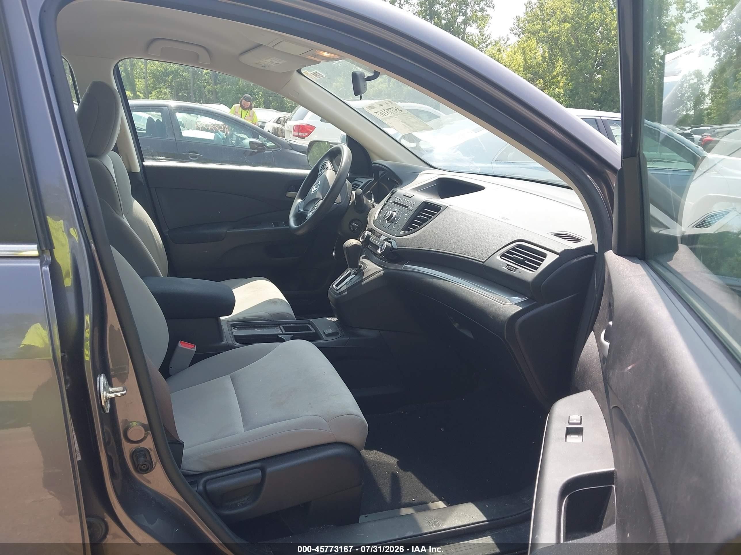 2015 Honda Cr-v Lx Gray vin: 5J6RM4H39FL056389