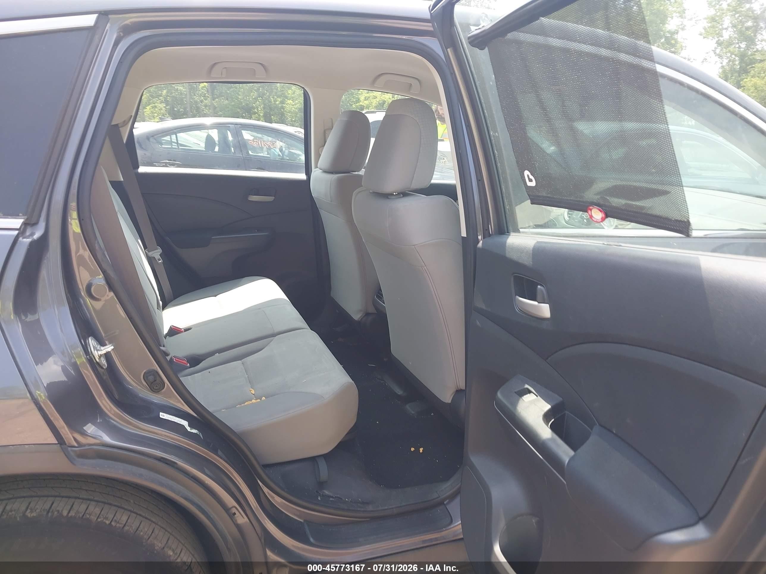 2015 Honda Cr-v Lx Gray vin: 5J6RM4H39FL056389