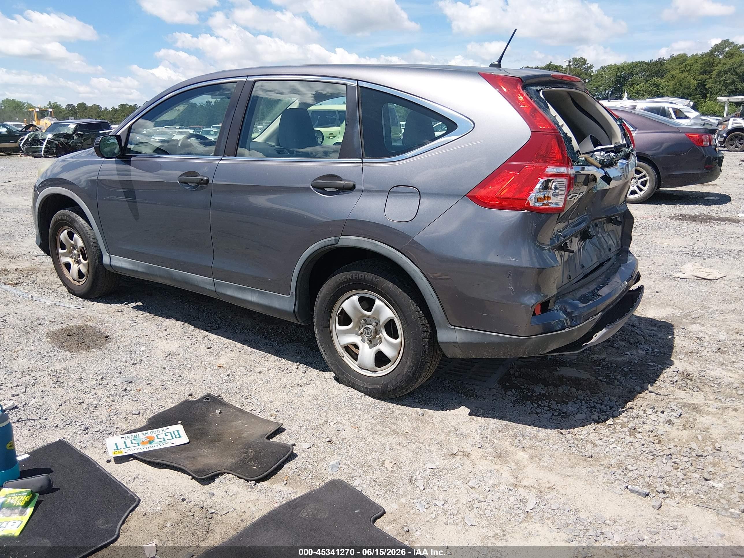 2015 Honda Cr-v Lx Silver vin: 5J6RM4H39FL069059