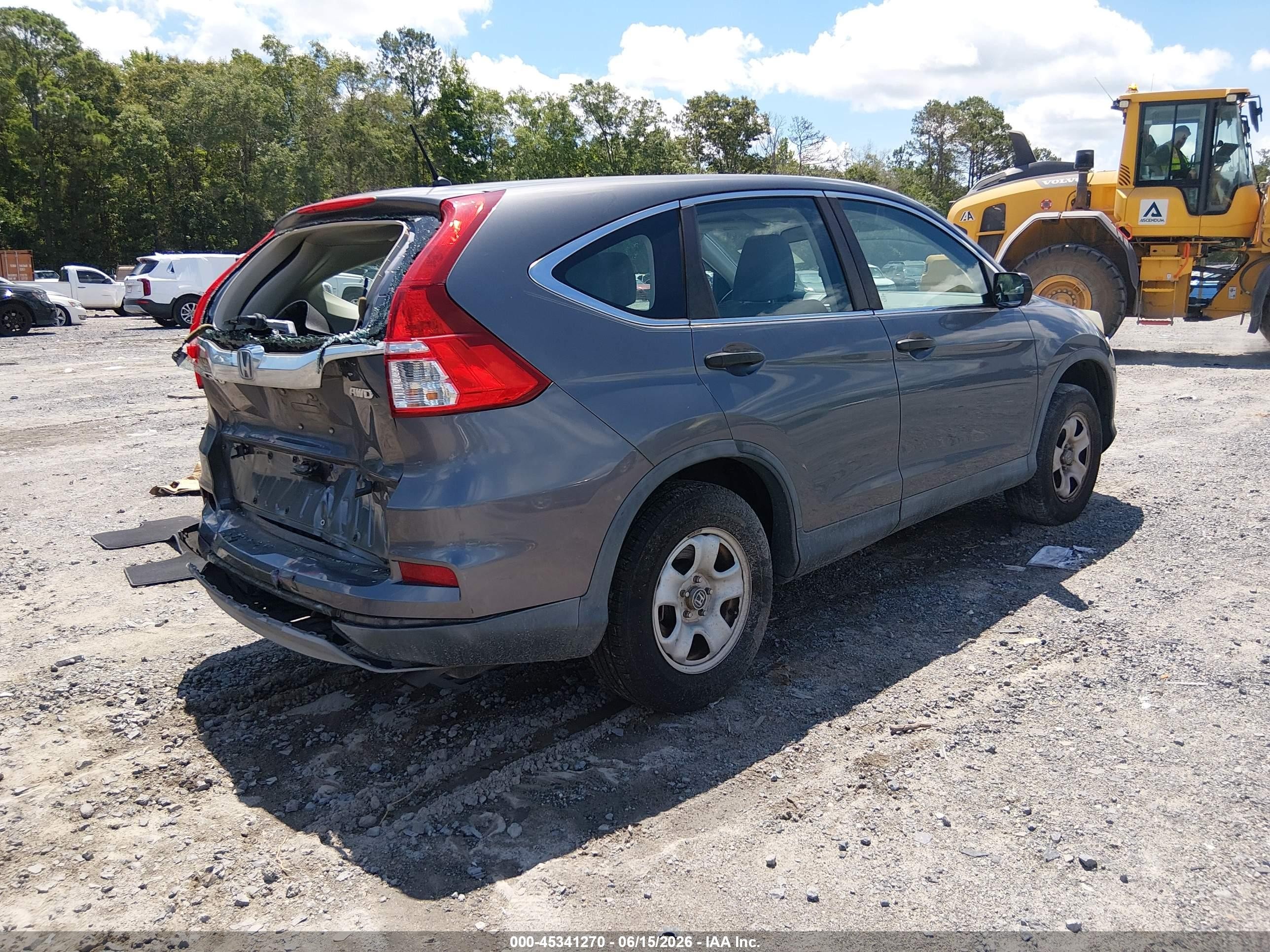 2015 Honda Cr-v Lx Silver vin: 5J6RM4H39FL069059