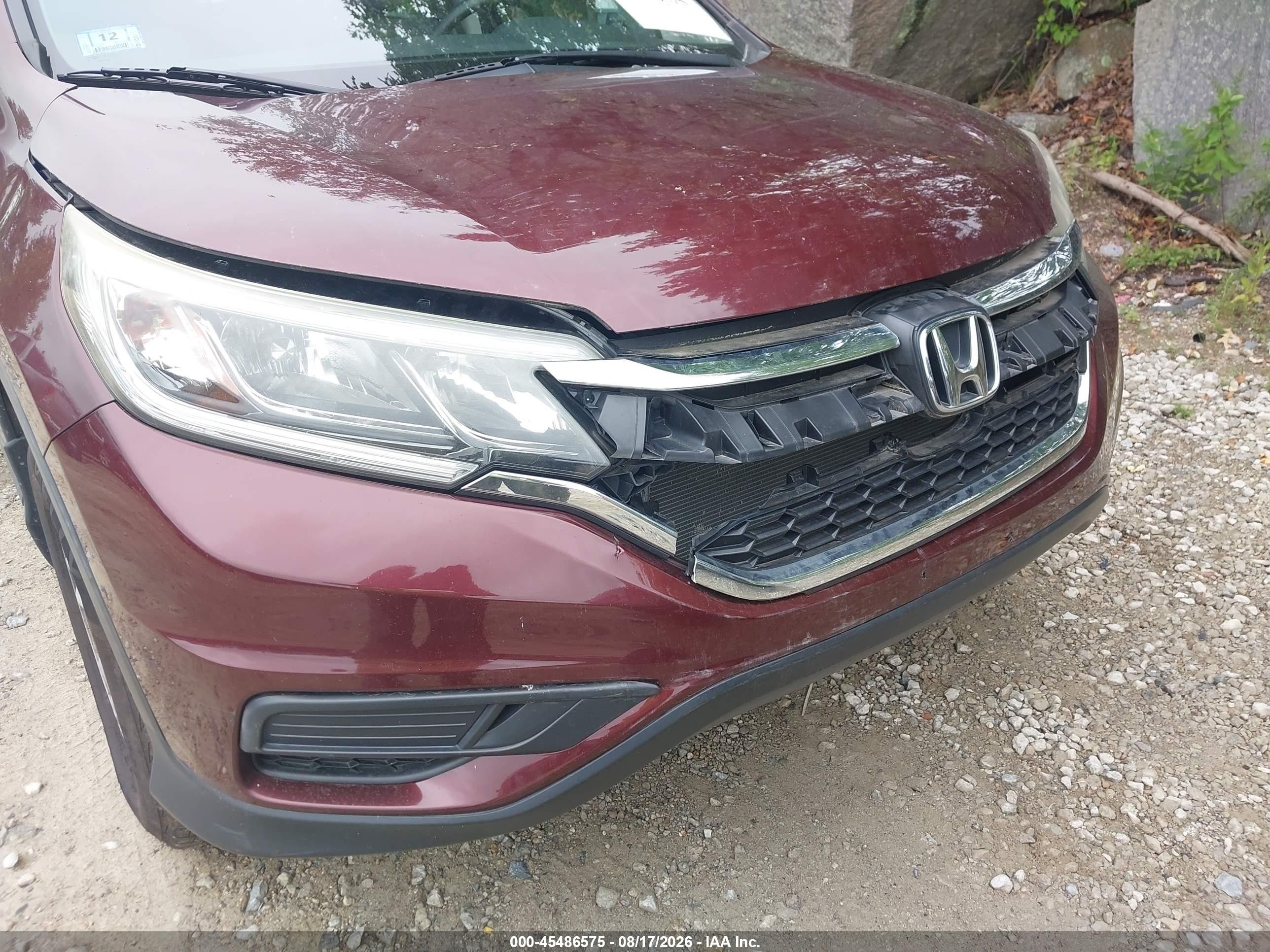 2015 Honda Cr-v Lx Red vin: 5J6RM4H39FL074309