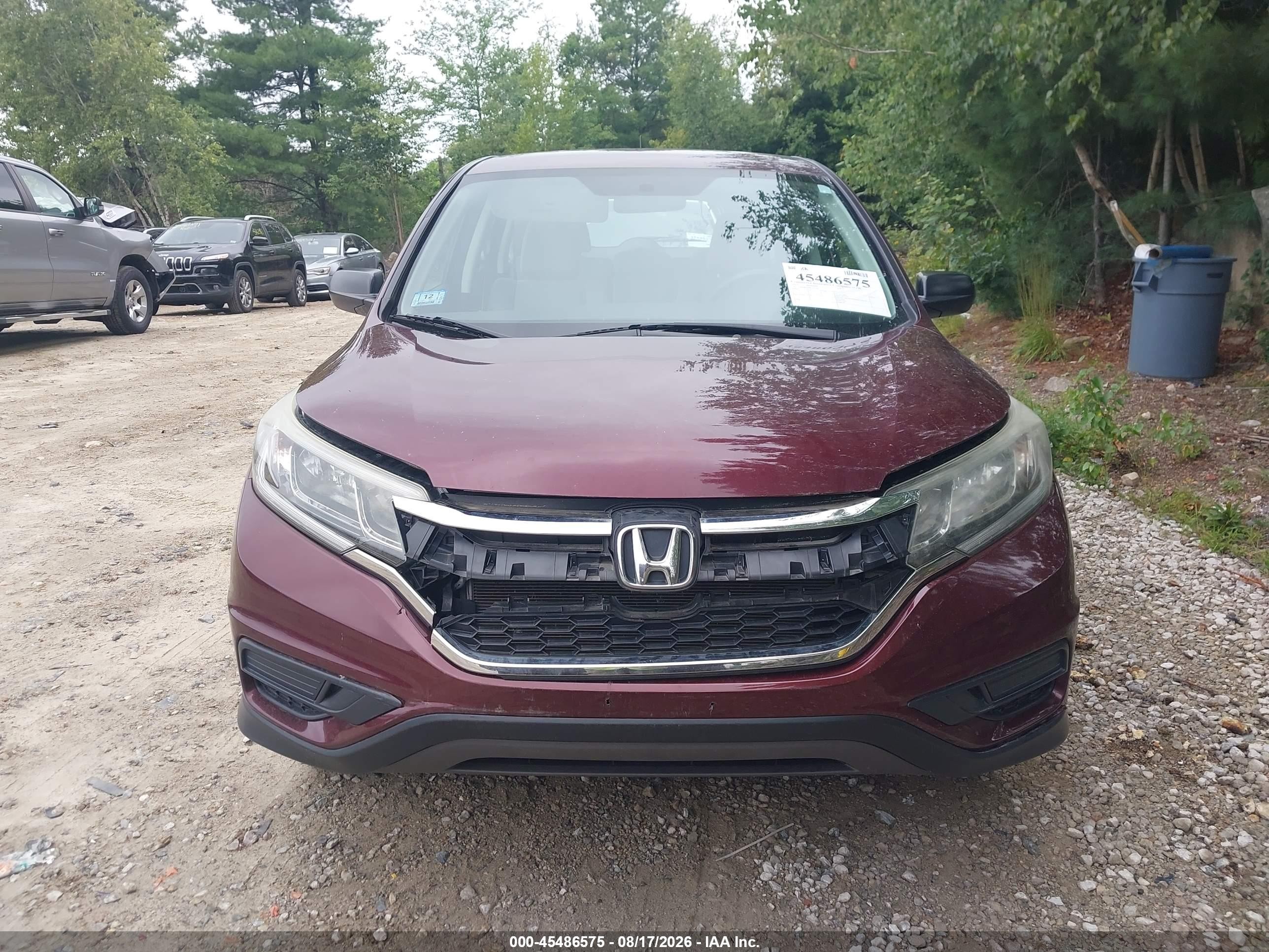 2015 Honda Cr-v Lx Red vin: 5J6RM4H39FL074309