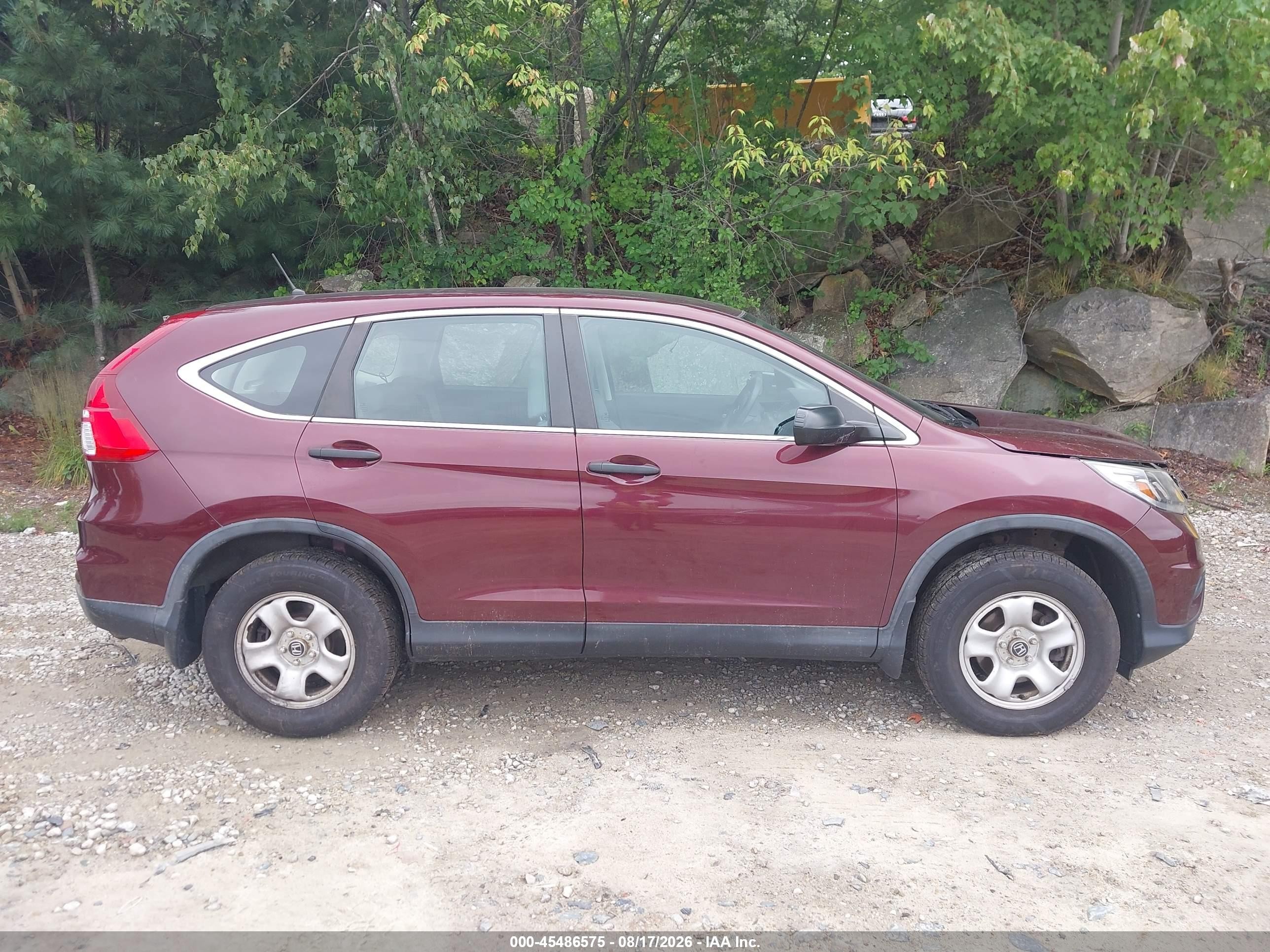 2015 Honda Cr-v Lx Red vin: 5J6RM4H39FL074309