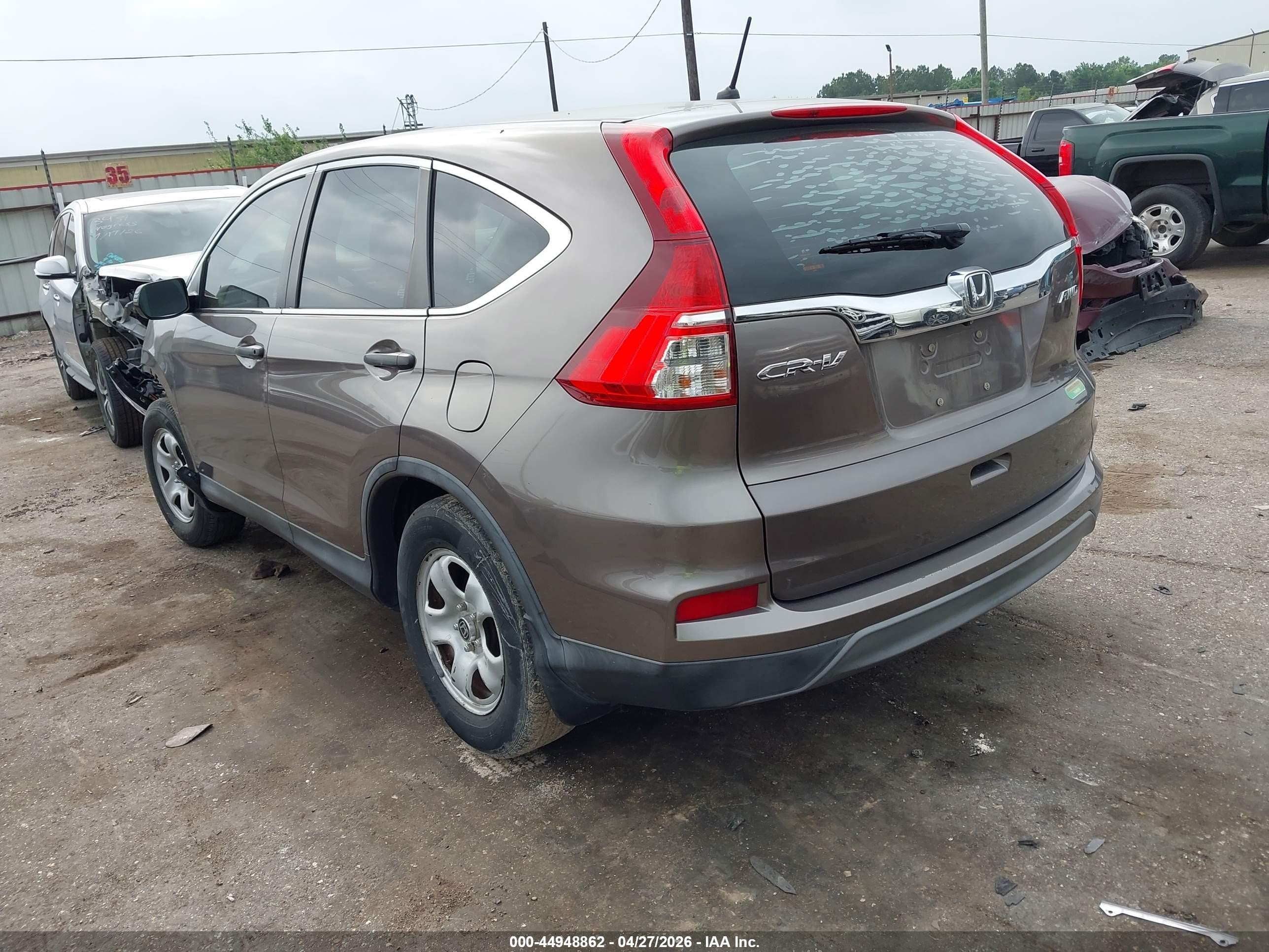 2015 Honda Cr-v Lx Brown vin: 5J6RM4H39FL100651