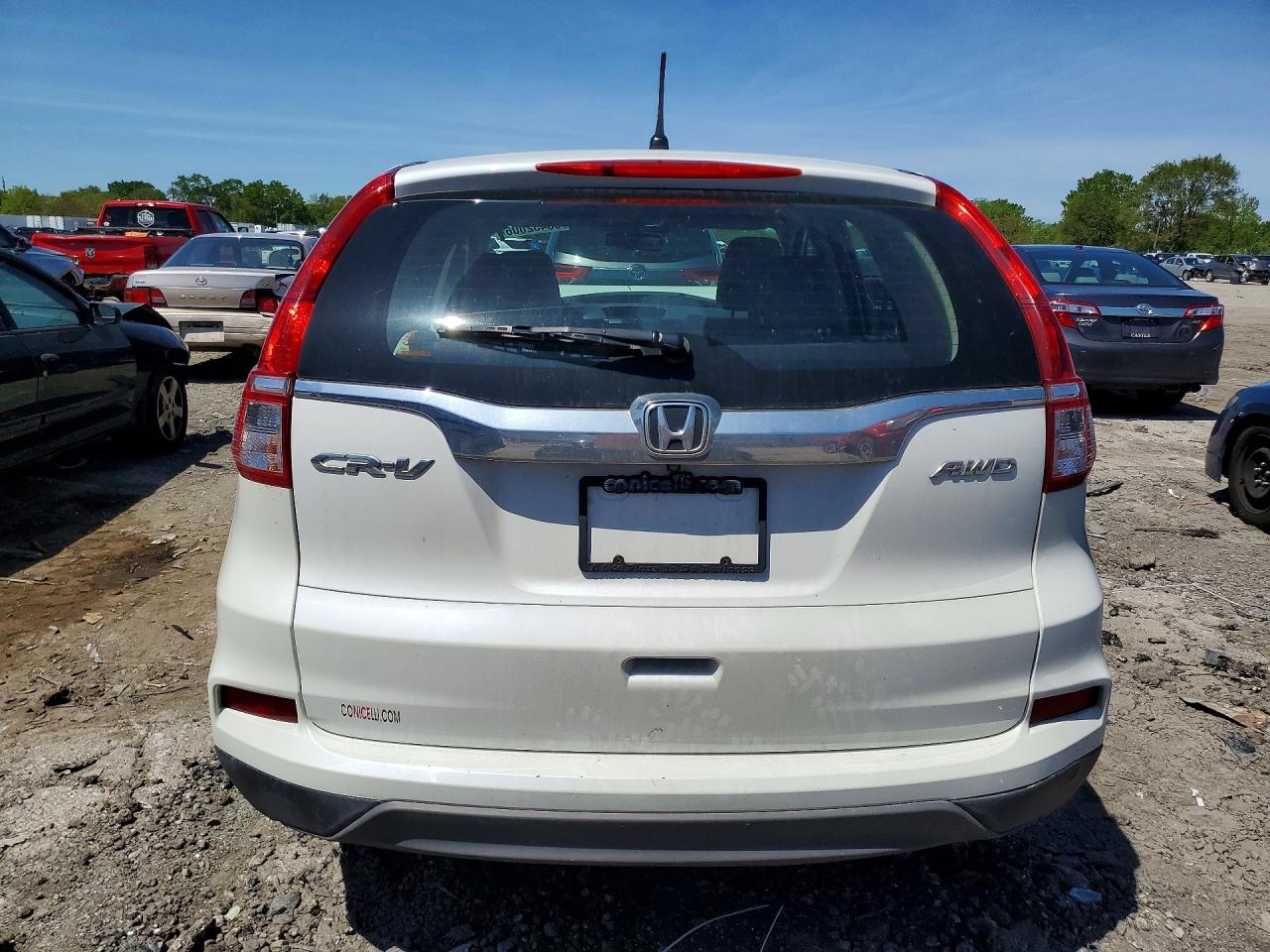 2015 Honda Cr-v Lx White vin: 5J6RM4H39FL108703