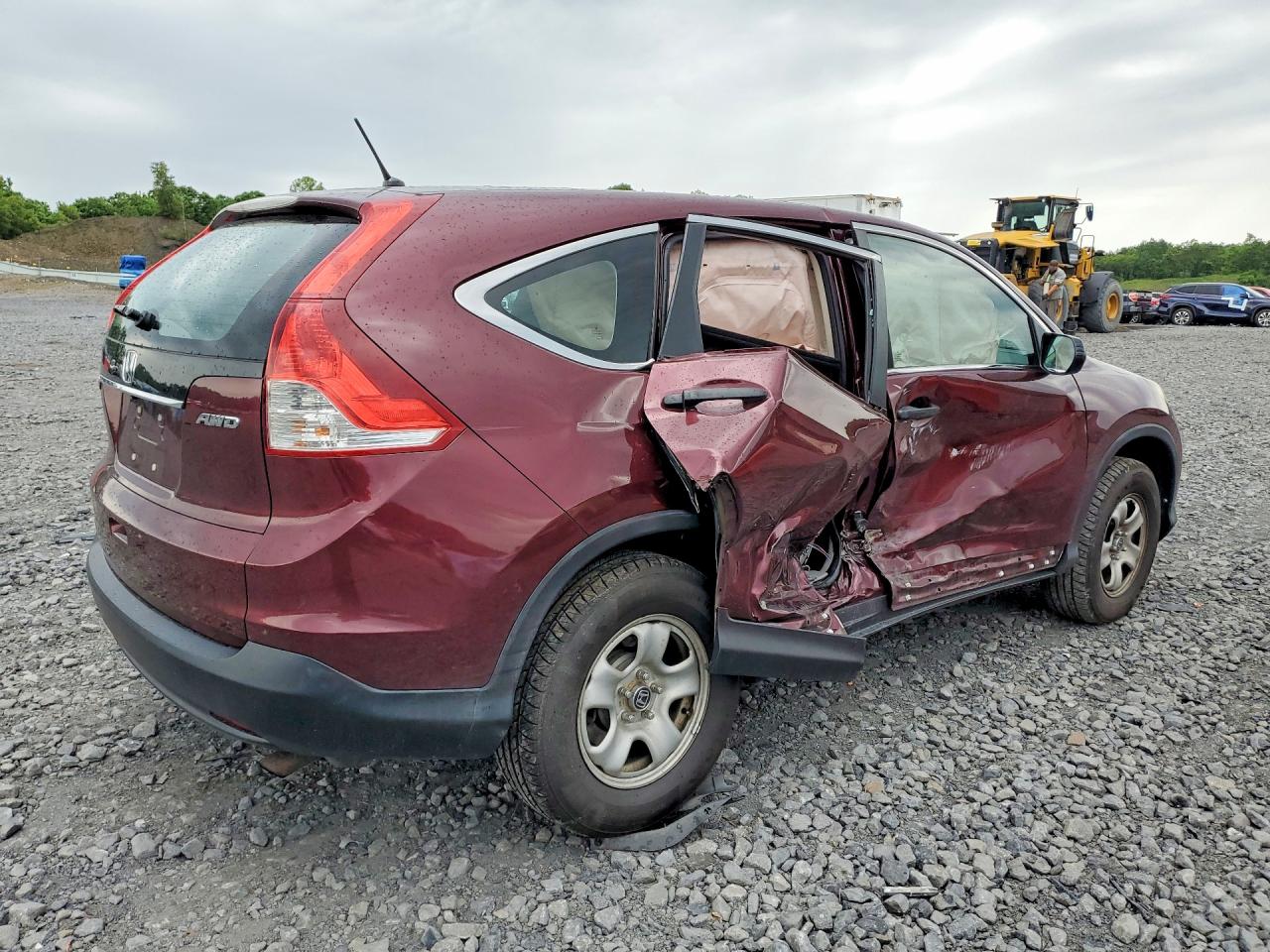 2013 Honda Cr-v Lx Burgundy vin: 5J6RM4H3XDL069830
