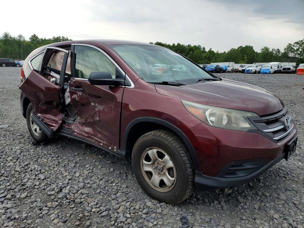 2013 Honda Cr-v Lx Burgundy vin: 5J6RM4H3XDL069830