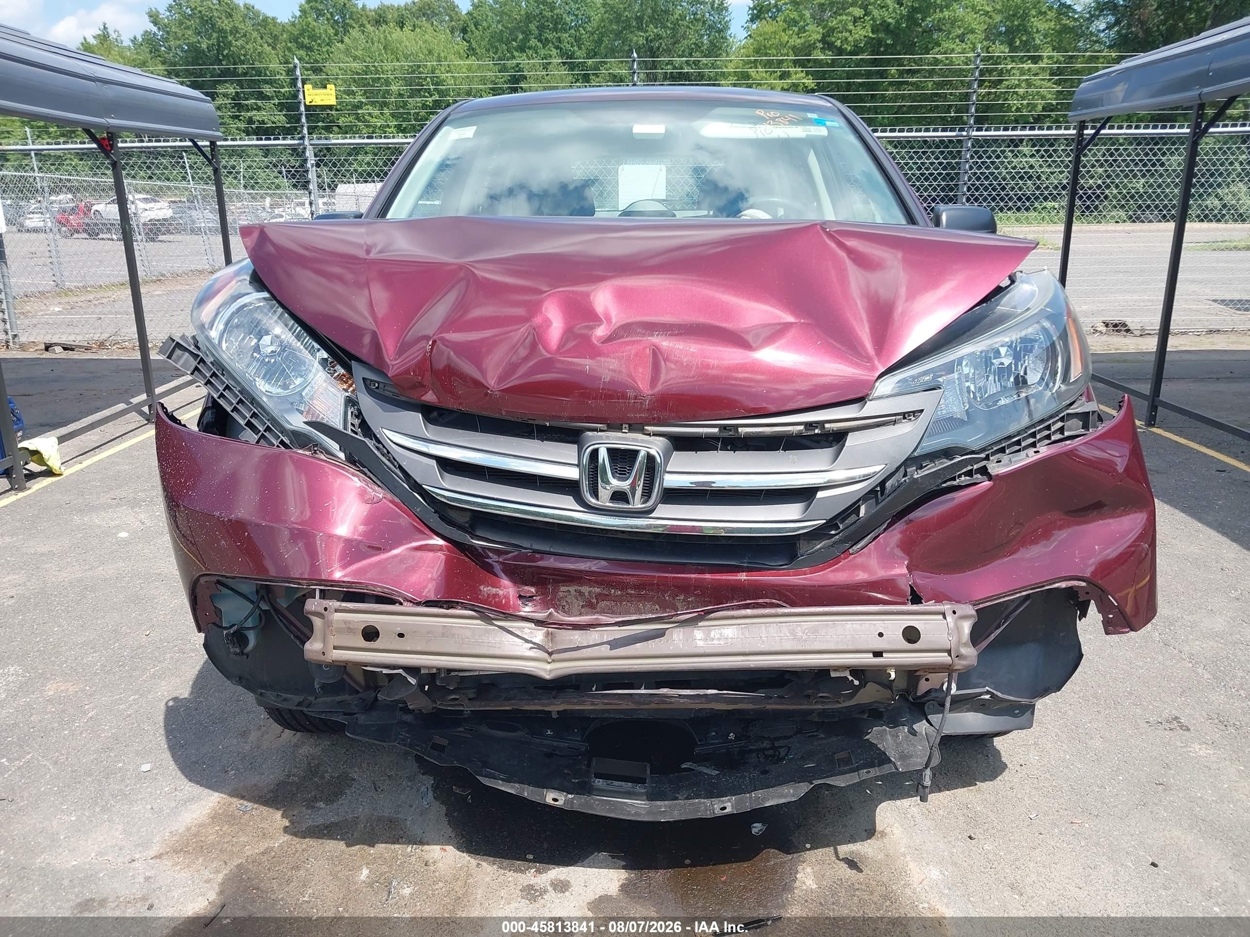 2014 Honda Cr-v Lx Burgundy vin: 5J6RM4H3XEL007149