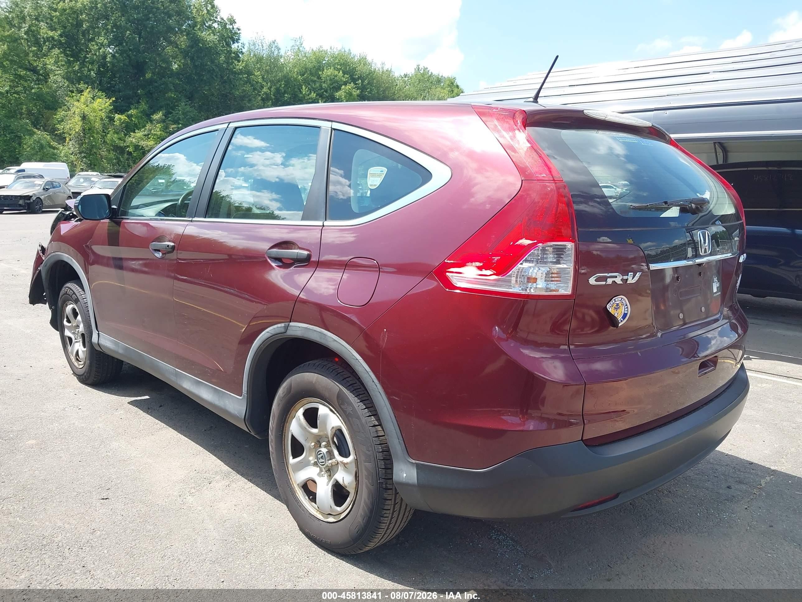 2014 Honda Cr-v Lx Burgundy vin: 5J6RM4H3XEL007149