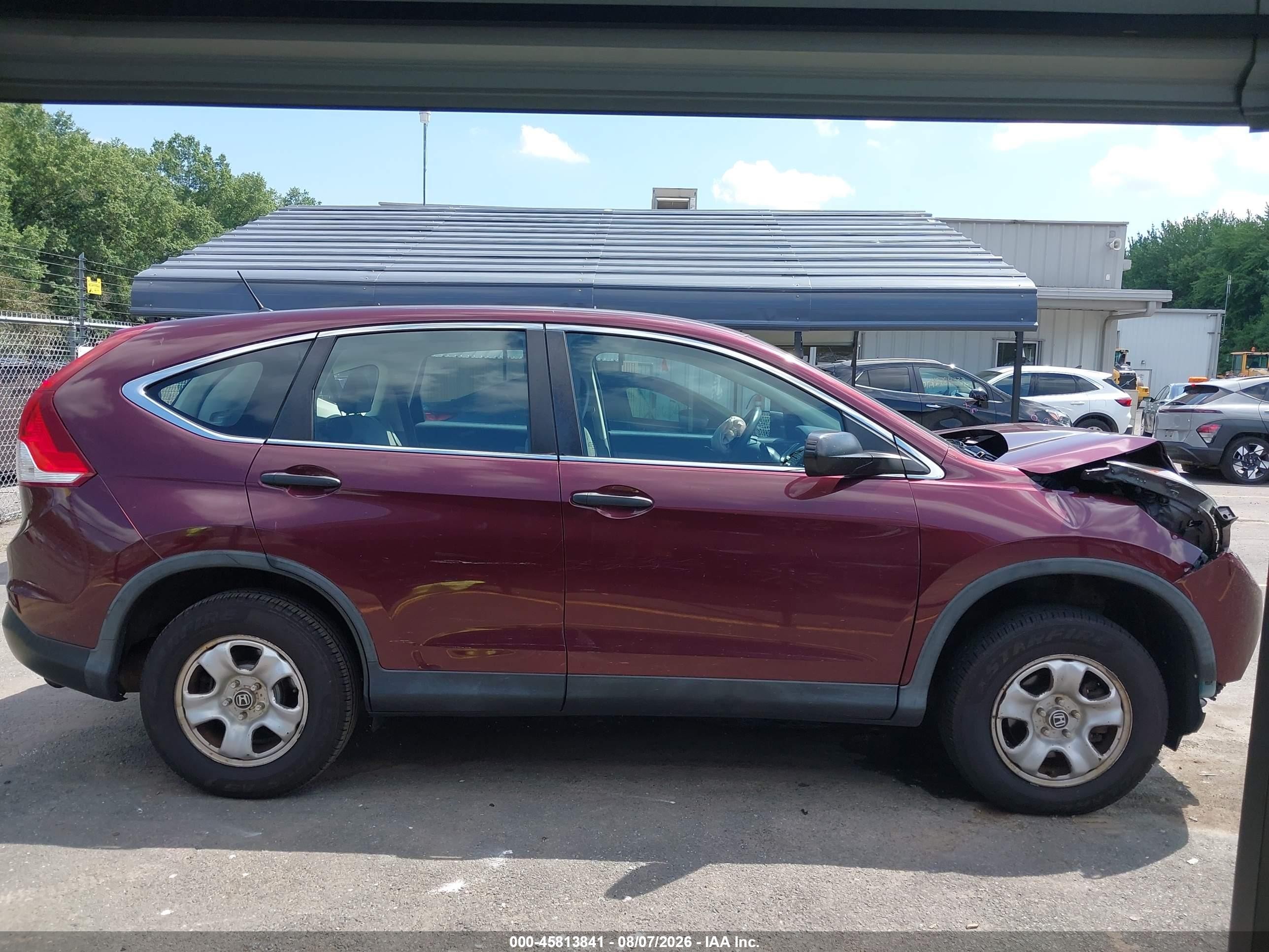 2014 Honda Cr-v Lx Burgundy vin: 5J6RM4H3XEL007149