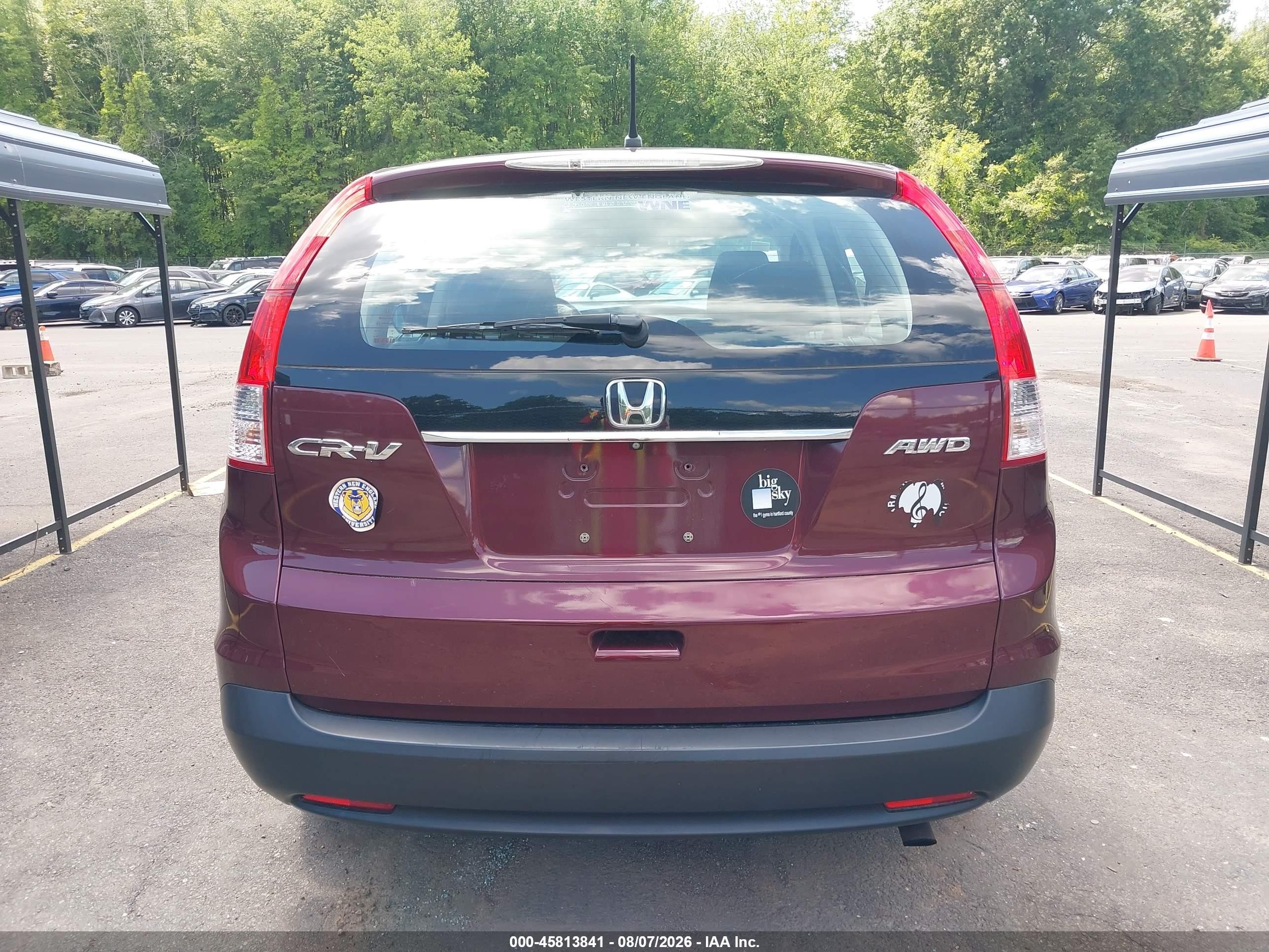 2014 Honda Cr-v Lx Burgundy vin: 5J6RM4H3XEL007149