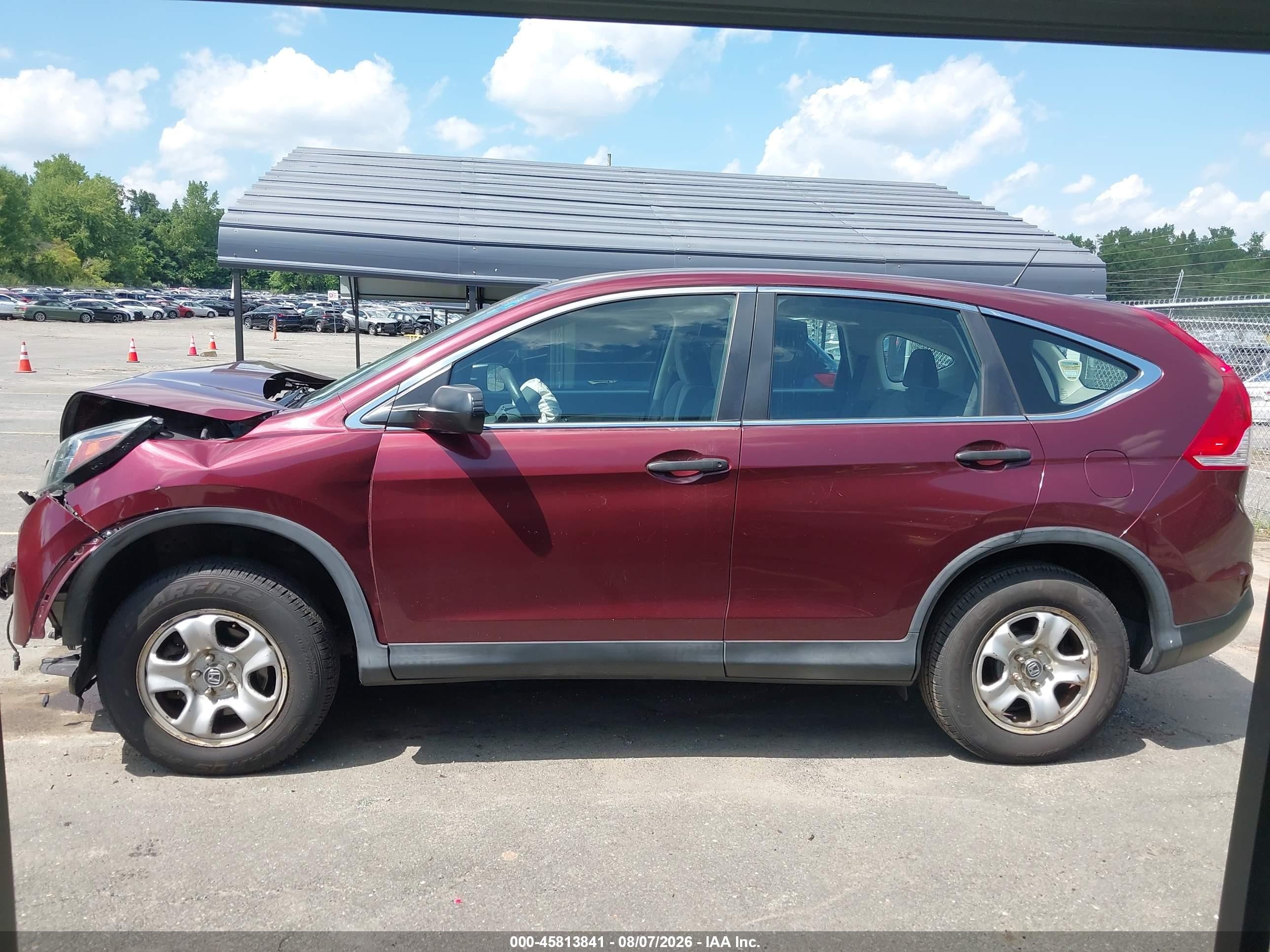 2014 Honda Cr-v Lx Burgundy vin: 5J6RM4H3XEL007149