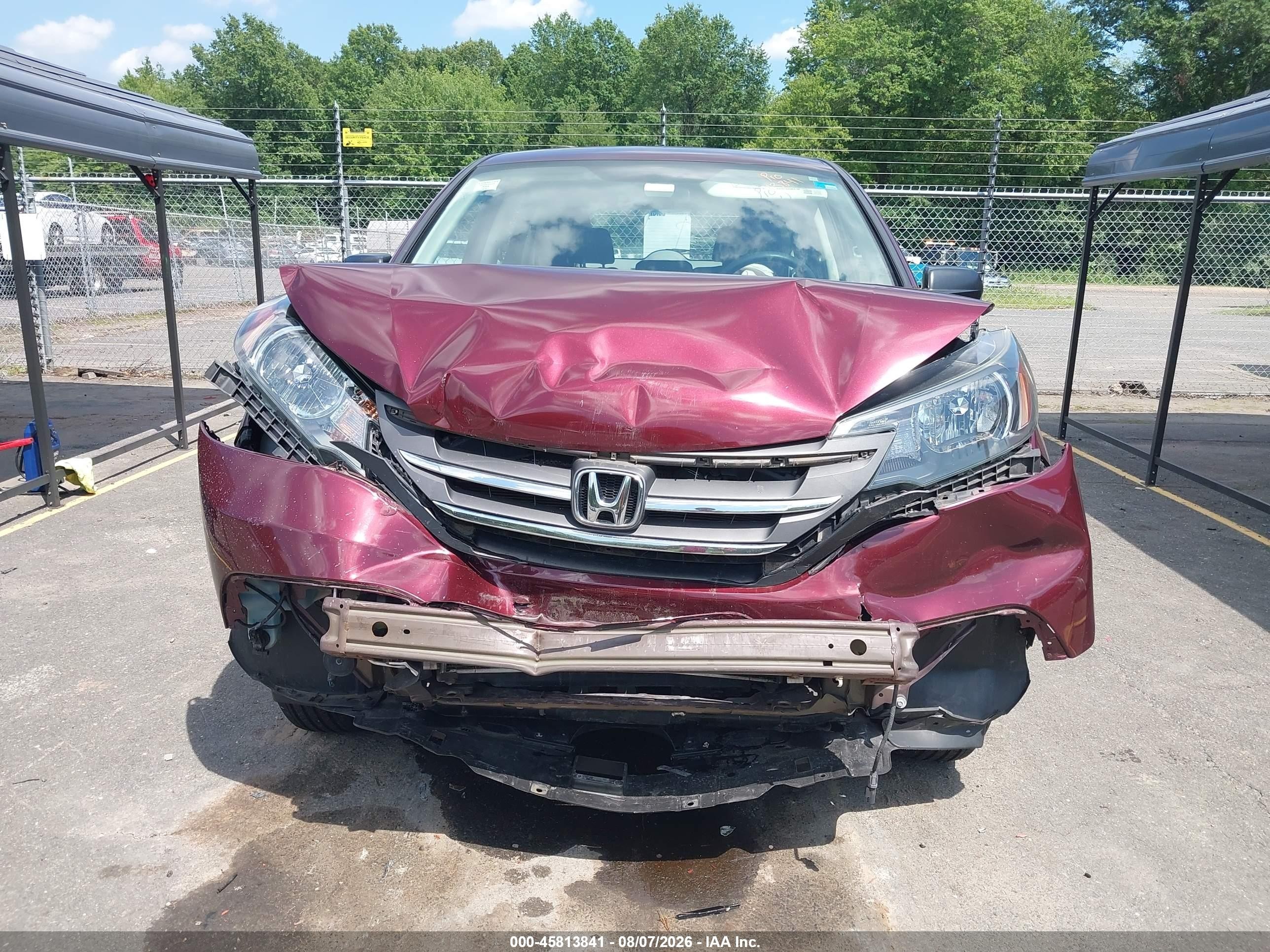 2014 Honda Cr-v Lx Burgundy vin: 5J6RM4H3XEL007149