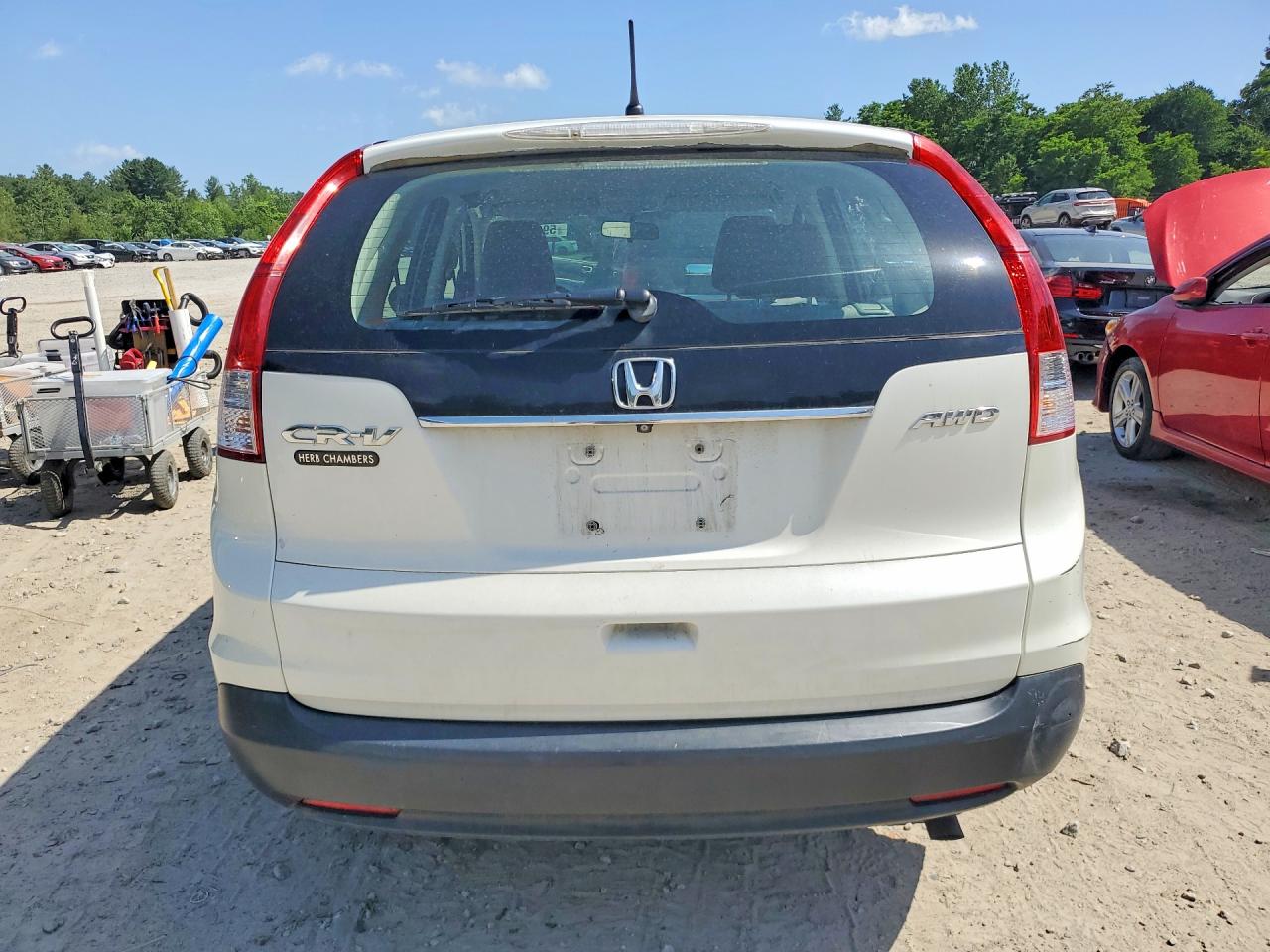 2014 Honda Cr-v Lx White vin: 5J6RM4H3XEL054651