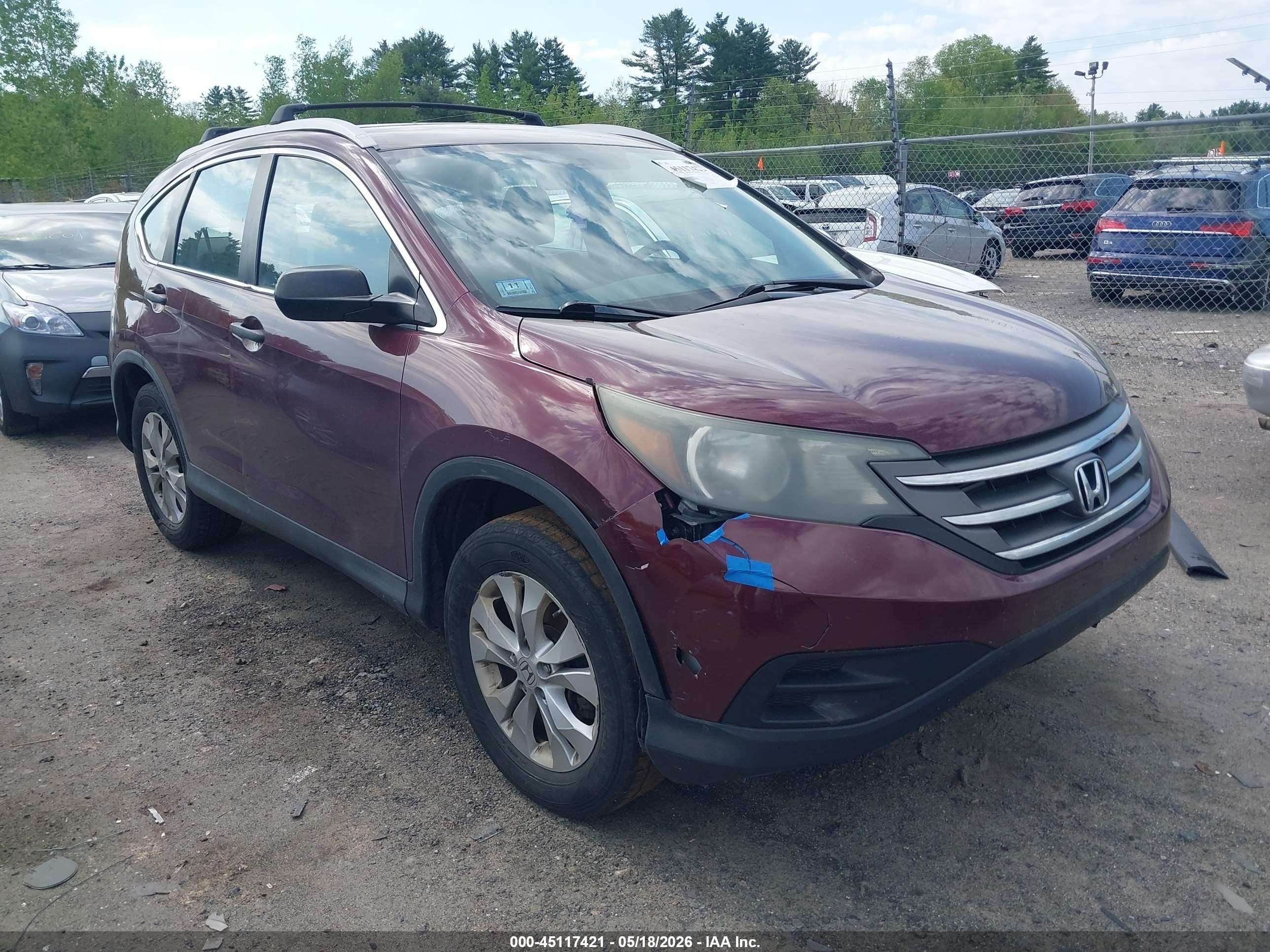 2014 Honda Cr-v Lx Maroon vin: 5J6RM4H3XEL059526