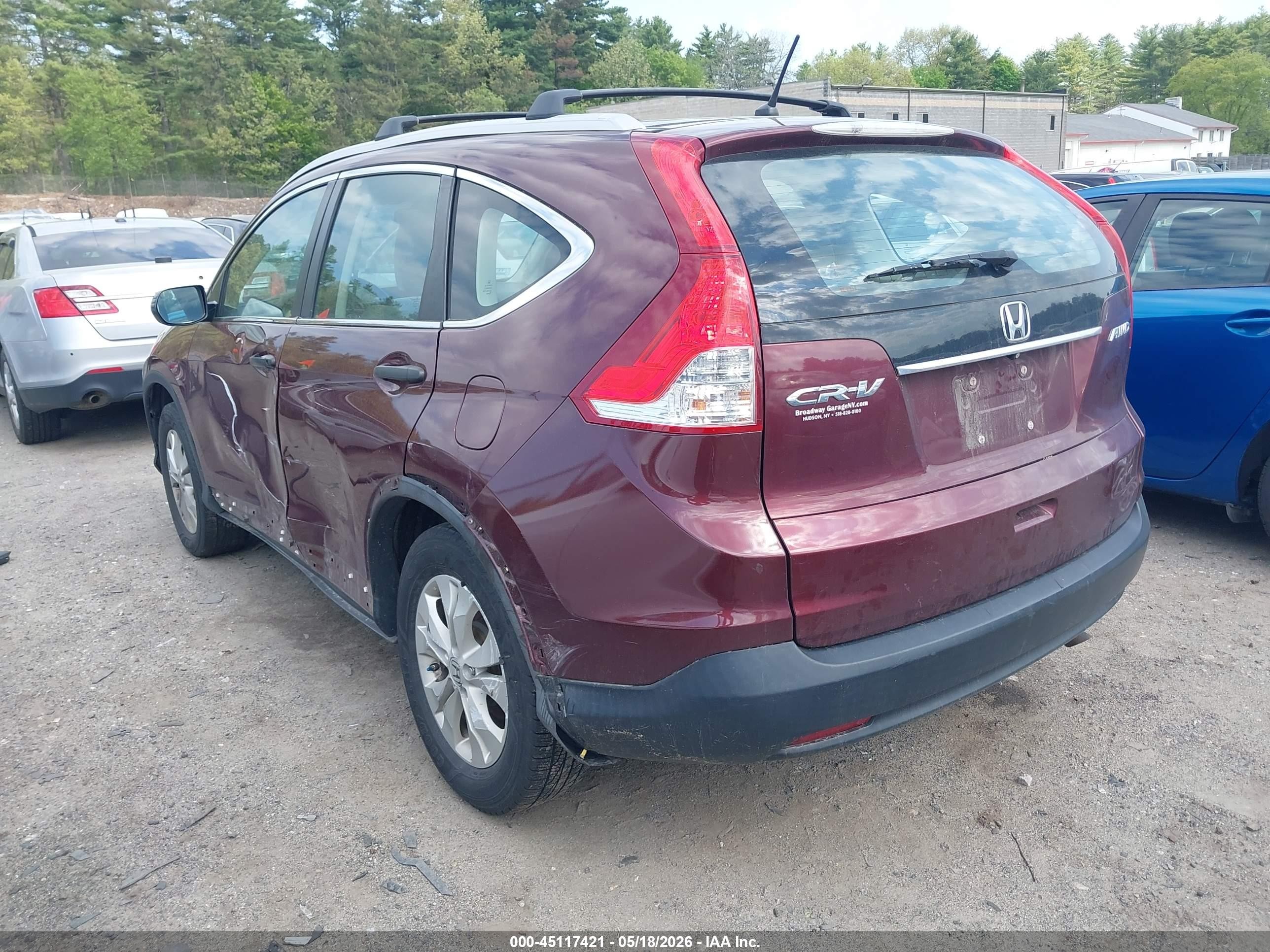 2014 Honda Cr-v Lx Maroon vin: 5J6RM4H3XEL059526