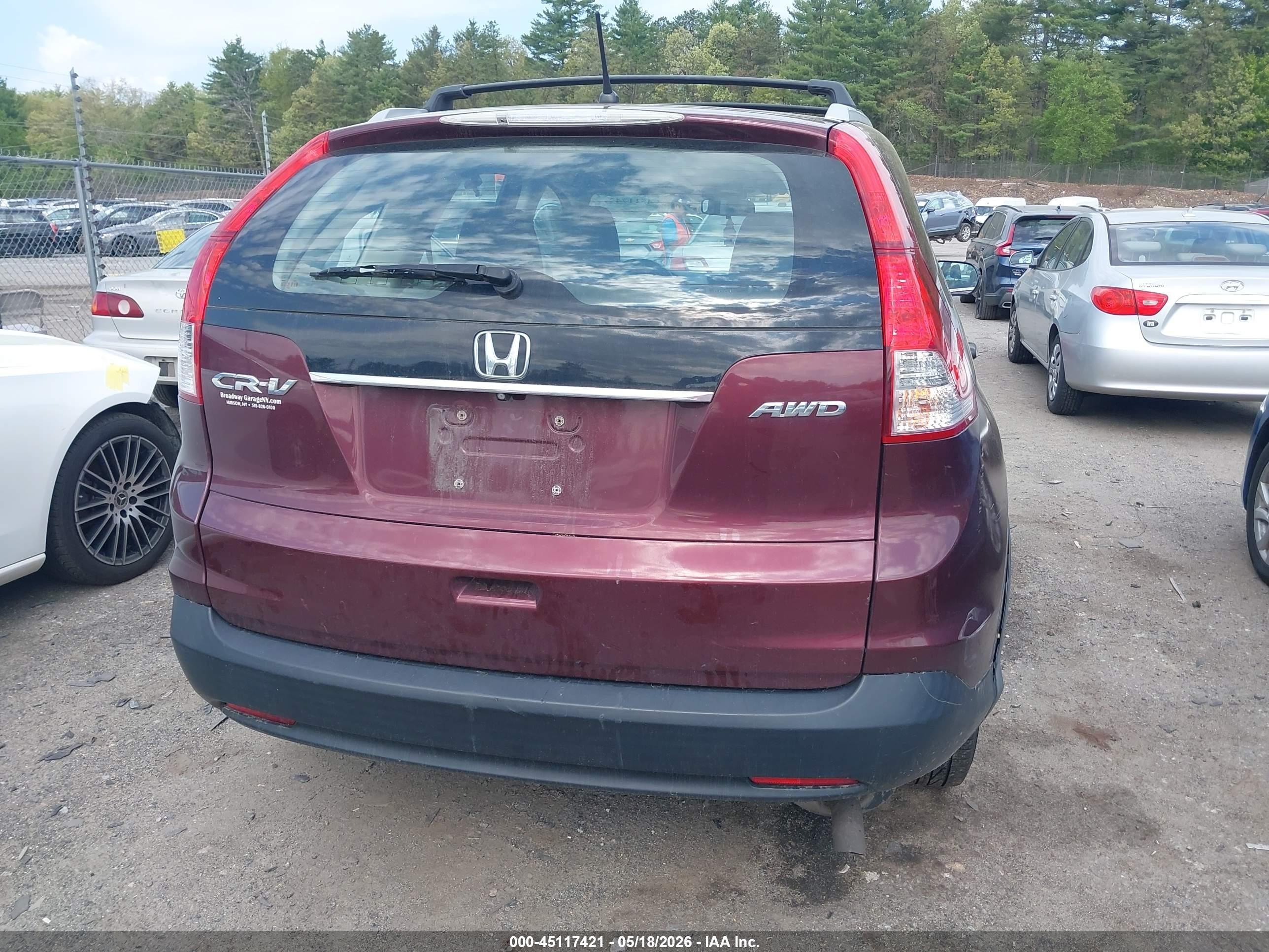 2014 Honda Cr-v Lx Maroon vin: 5J6RM4H3XEL059526
