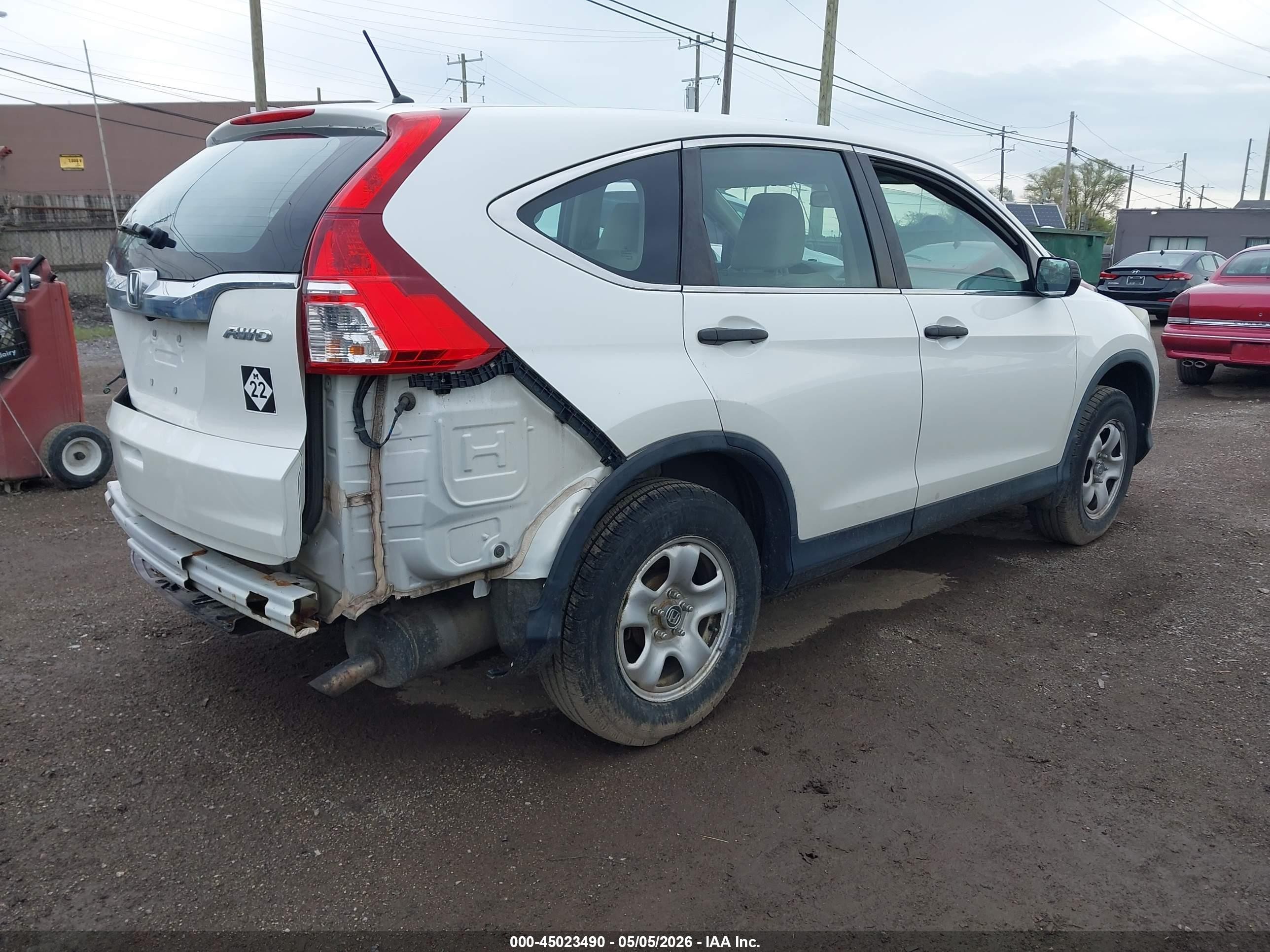 2015 Honda Cr-v Lx White vin: 5J6RM4H3XFL009484