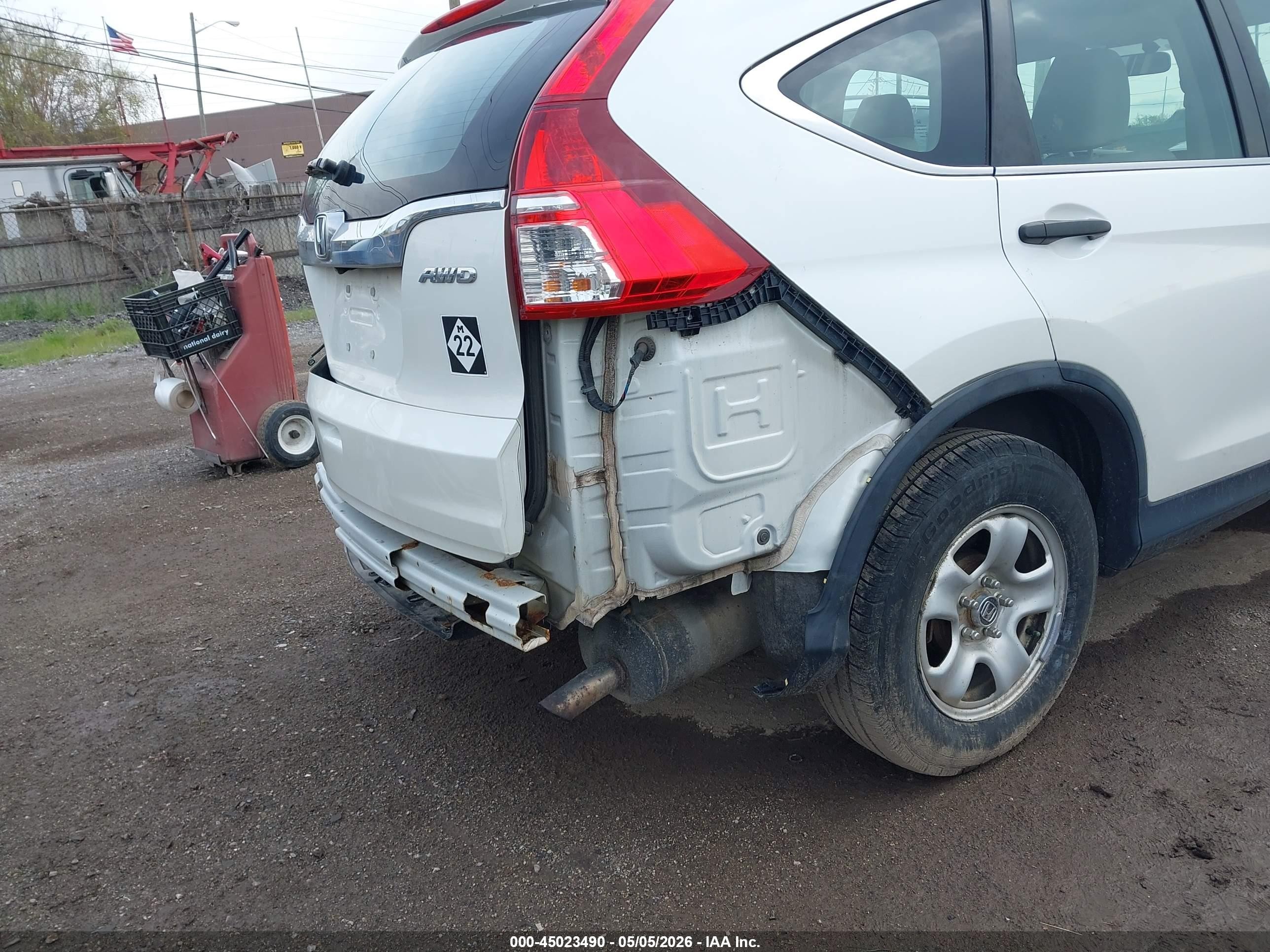 2015 Honda Cr-v Lx White vin: 5J6RM4H3XFL009484