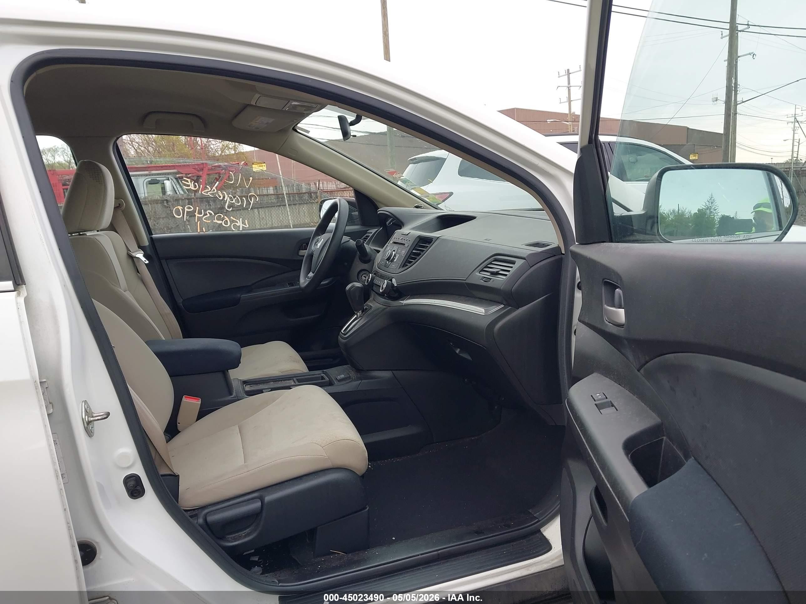 2015 Honda Cr-v Lx White vin: 5J6RM4H3XFL009484