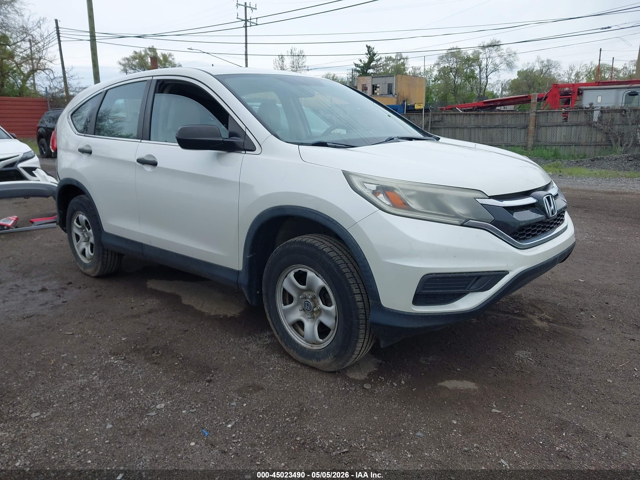 2015 Honda Cr-v Lx White vin: 5J6RM4H3XFL009484