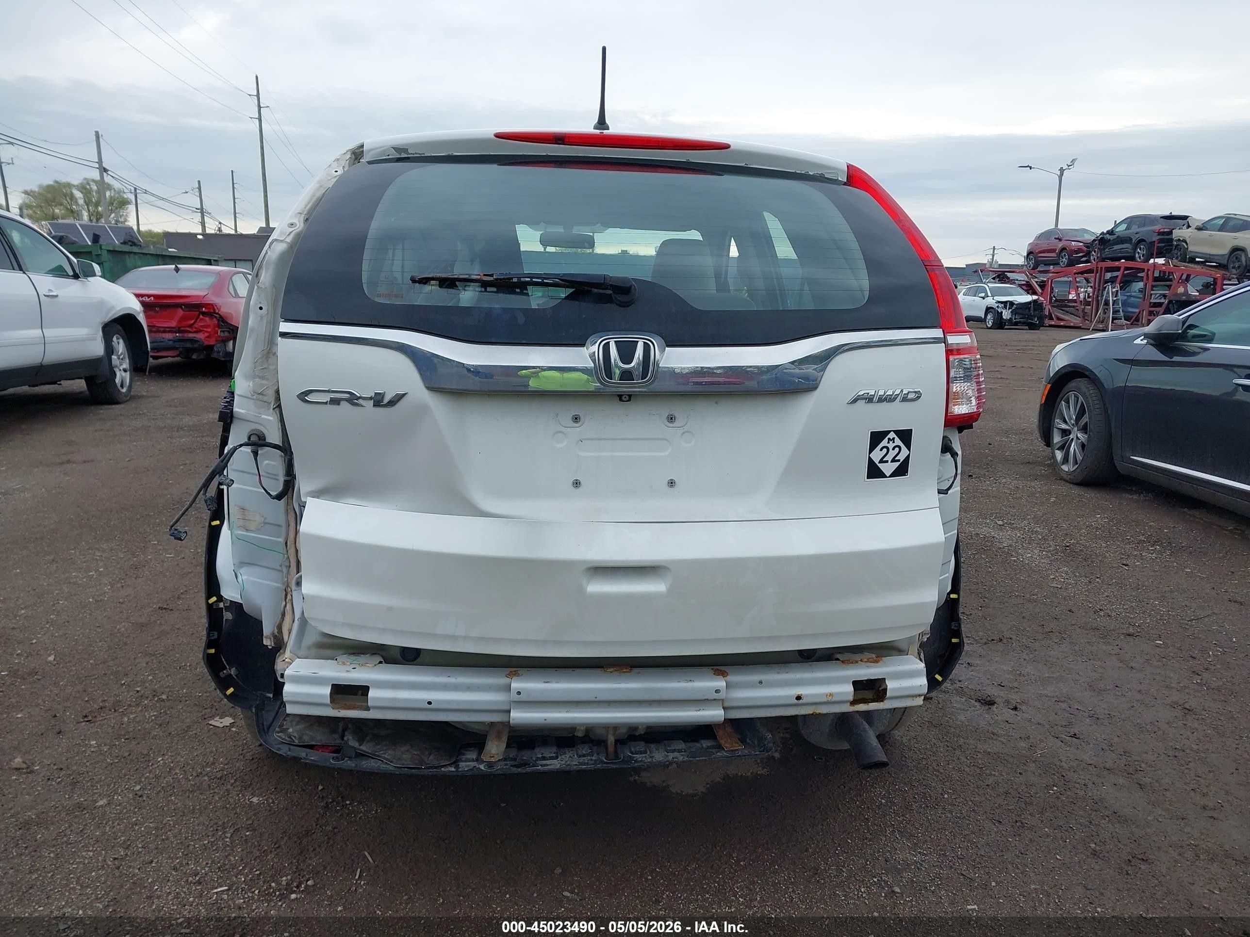 2015 Honda Cr-v Lx White vin: 5J6RM4H3XFL009484