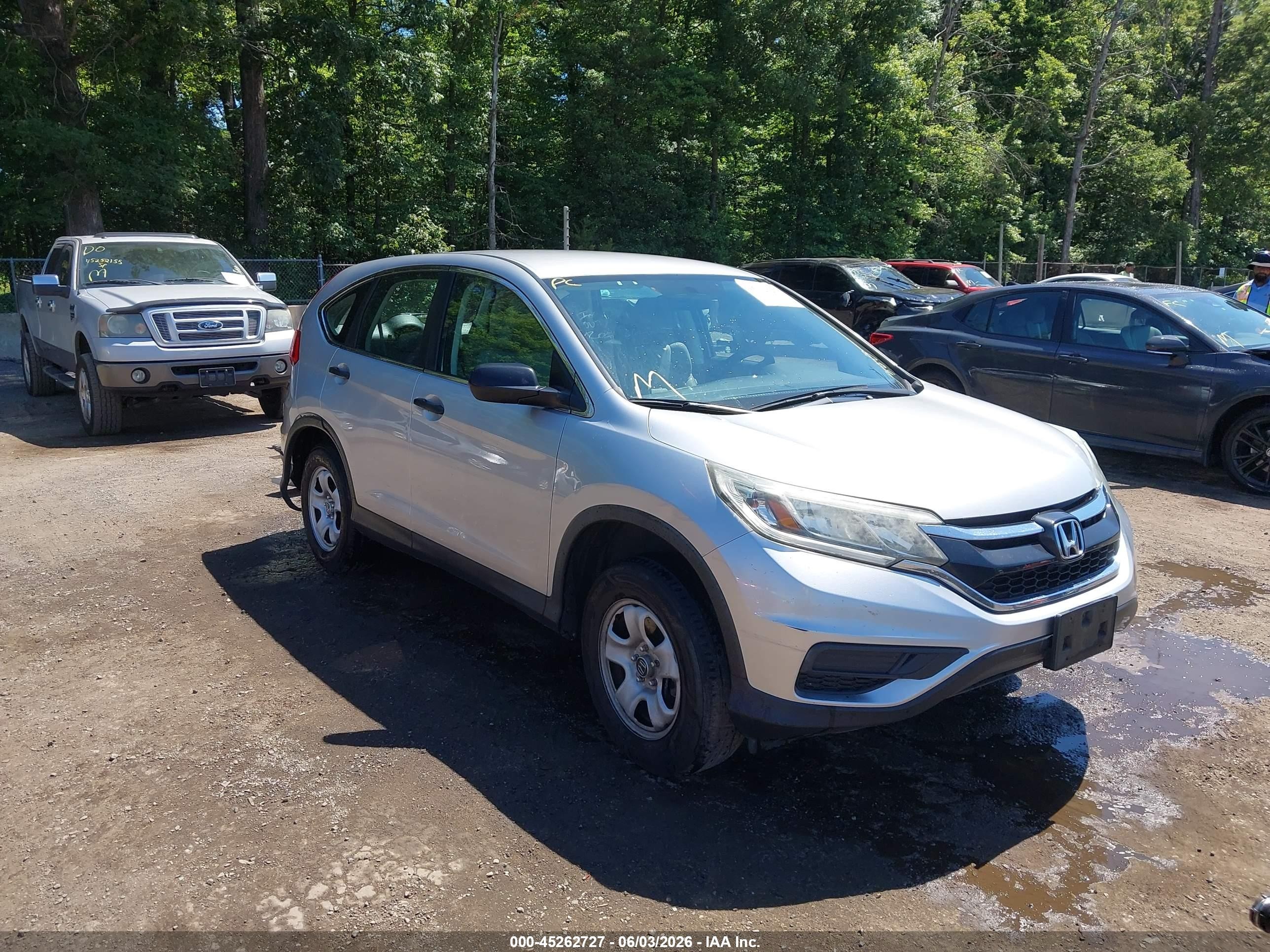 2015 Honda Cr-v Lx Silver vin: 5J6RM4H3XFL021019