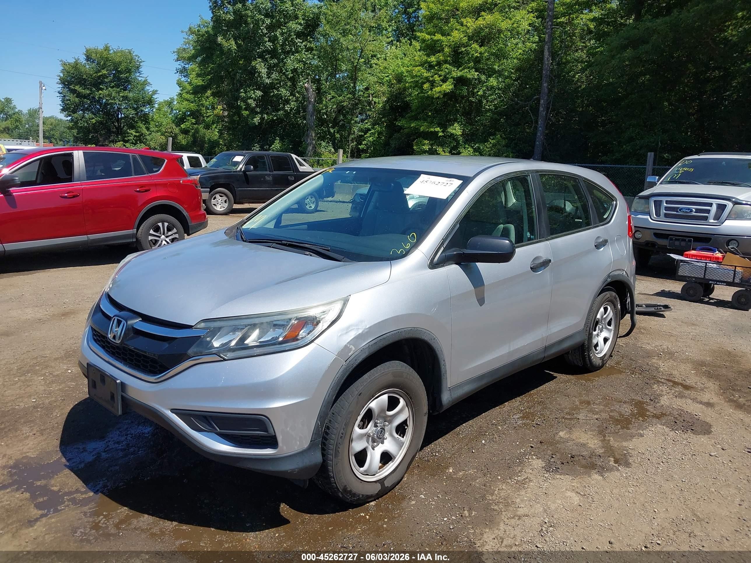 2015 Honda Cr-v Lx Silver vin: 5J6RM4H3XFL021019