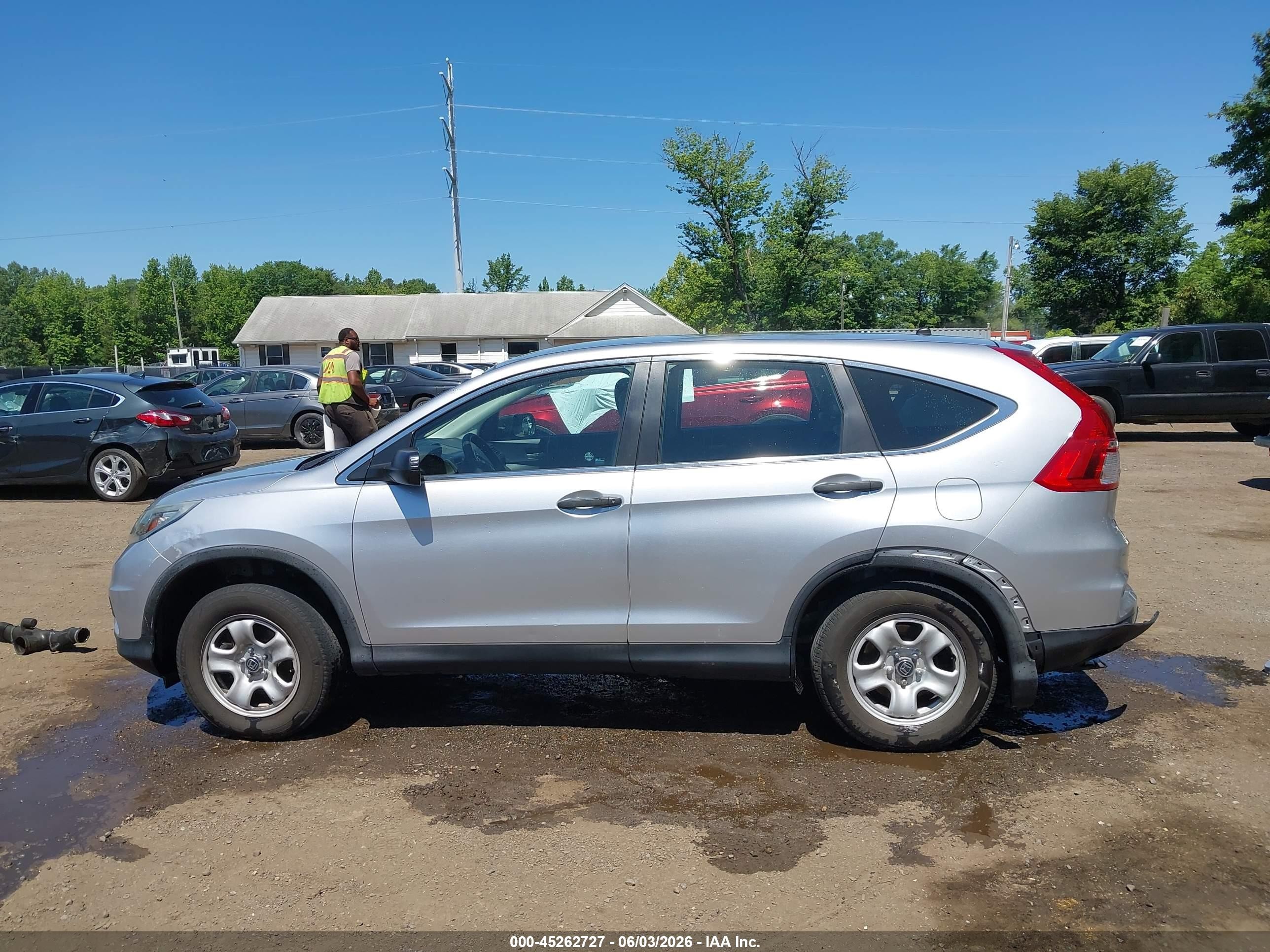 2015 Honda Cr-v Lx Silver vin: 5J6RM4H3XFL021019