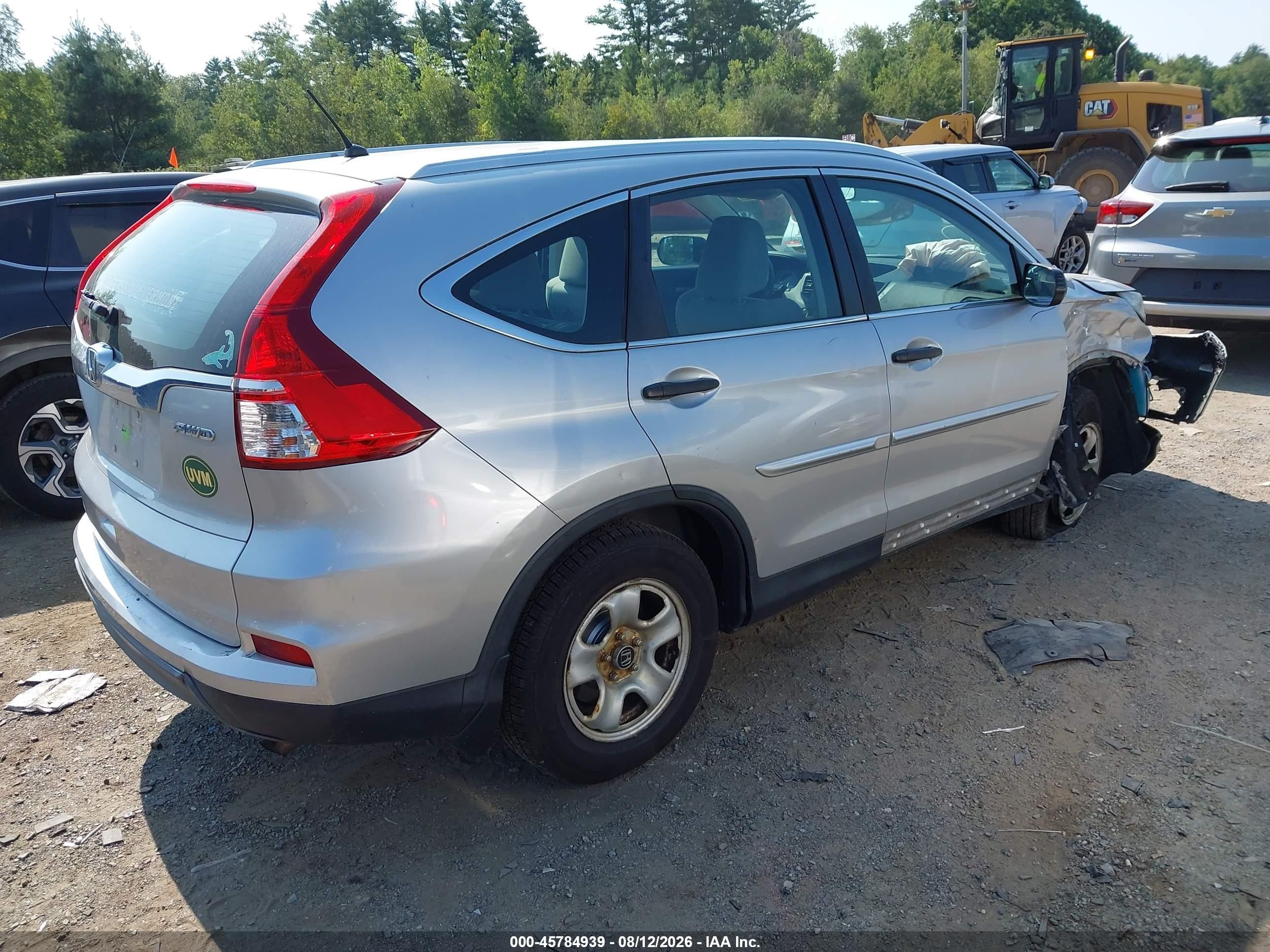 2015 Honda Cr-v Lx Silver vin: 5J6RM4H3XFL022154