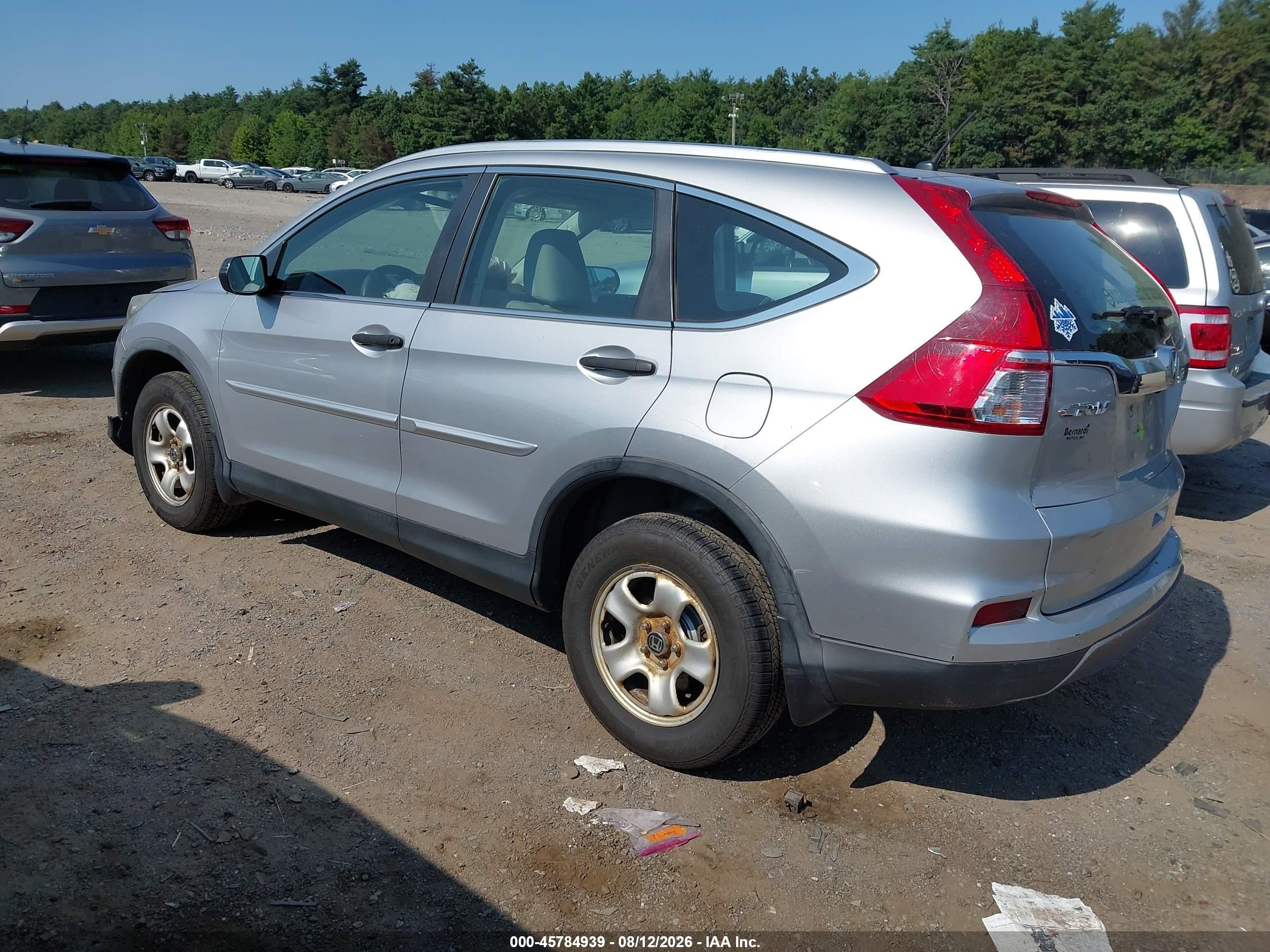 2015 Honda Cr-v Lx Silver vin: 5J6RM4H3XFL022154