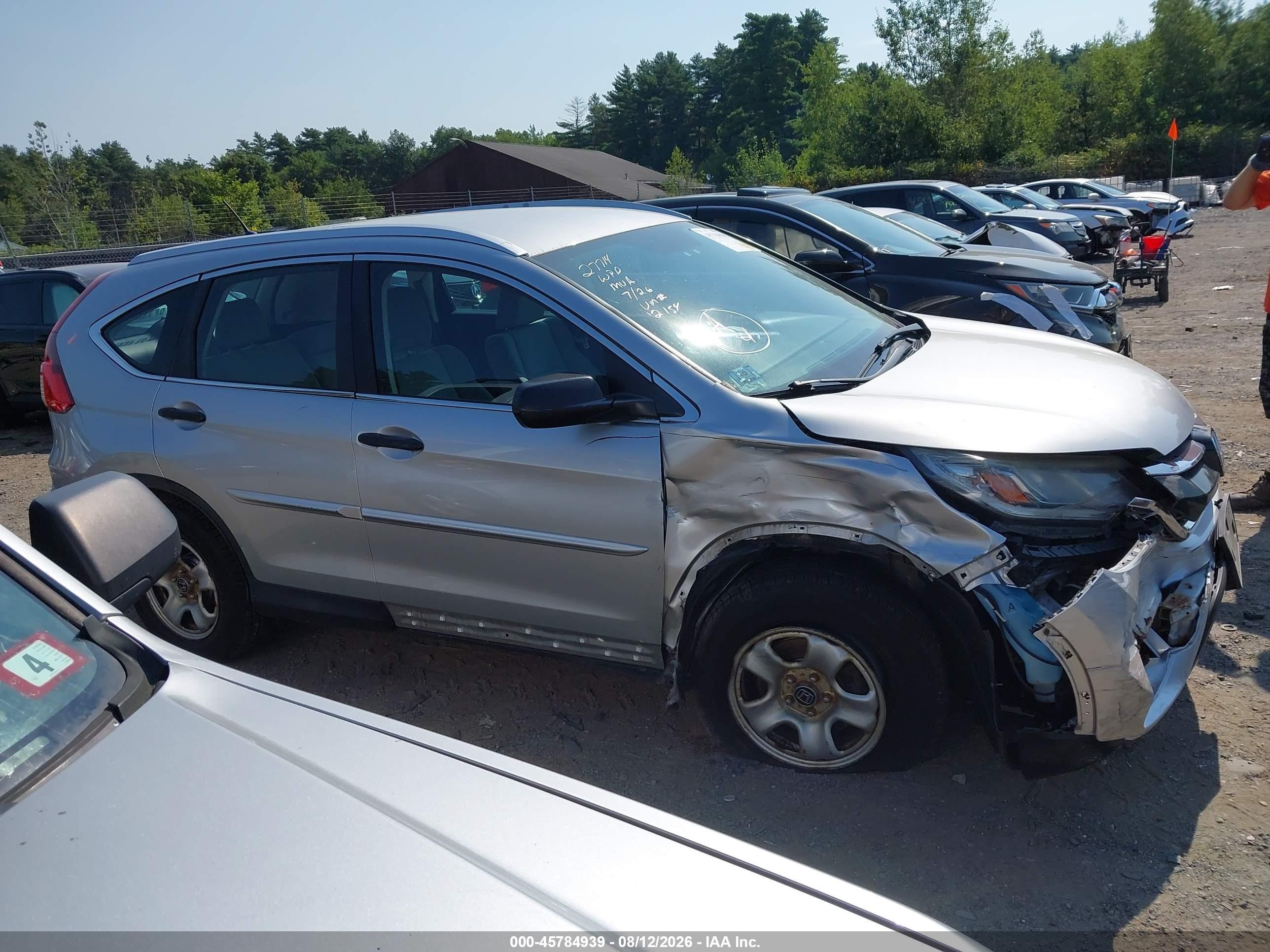 2015 Honda Cr-v Lx Silver vin: 5J6RM4H3XFL022154
