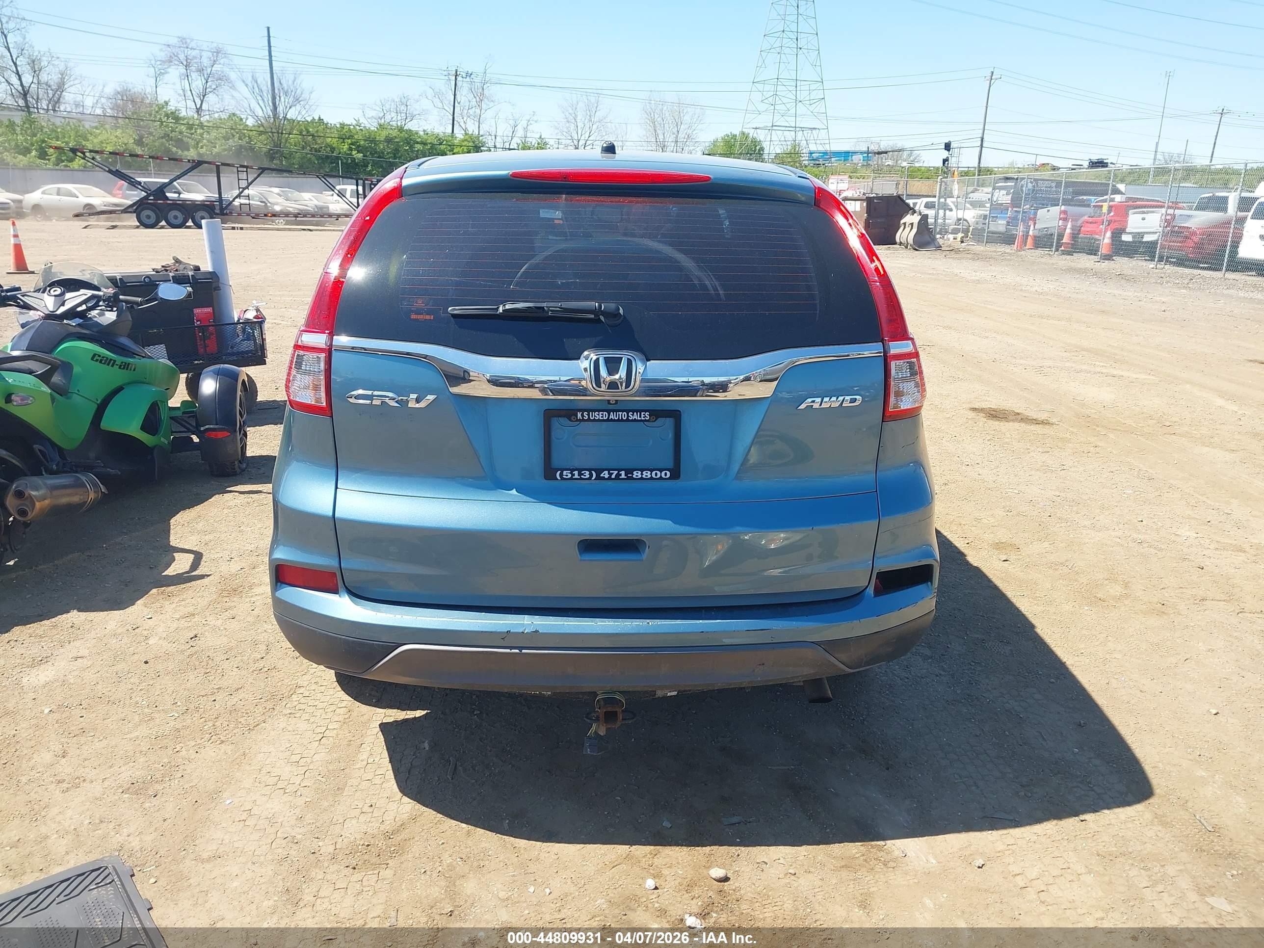 2015 Honda Cr-v Lx Light Blue vin: 5J6RM4H3XFL022459