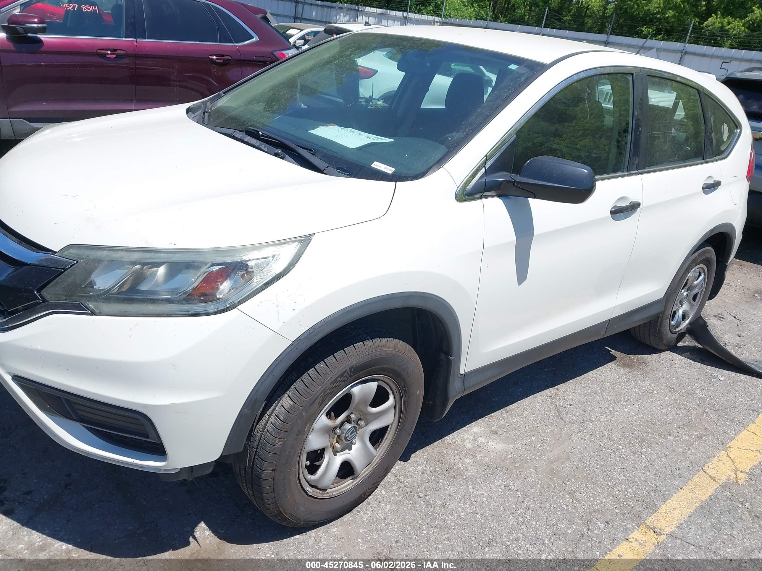 2015 Honda Cr-v Lx Белый vin: 5J6RM4H3XFL030125