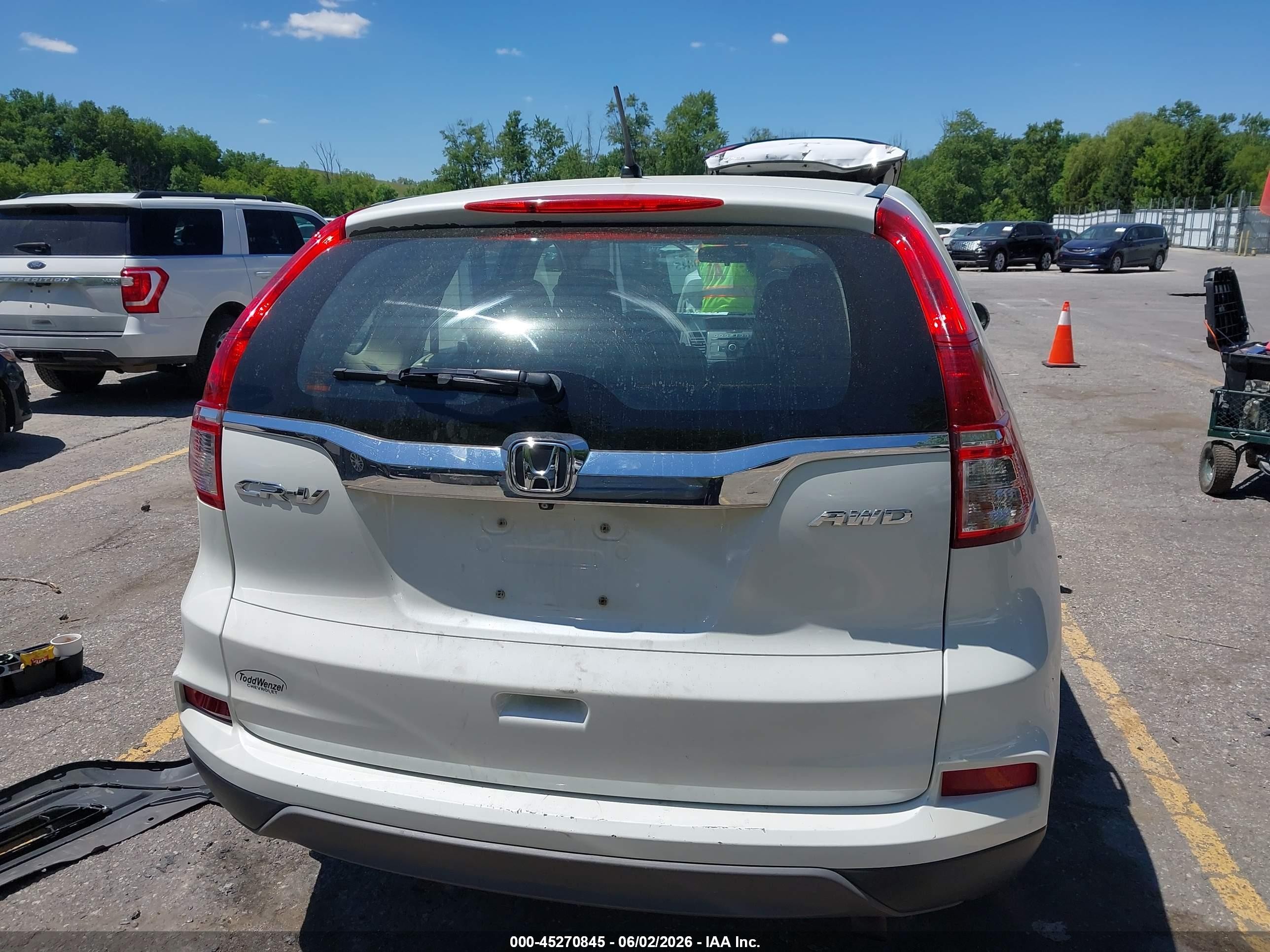 2015 Honda Cr-v Lx Белый vin: 5J6RM4H3XFL030125