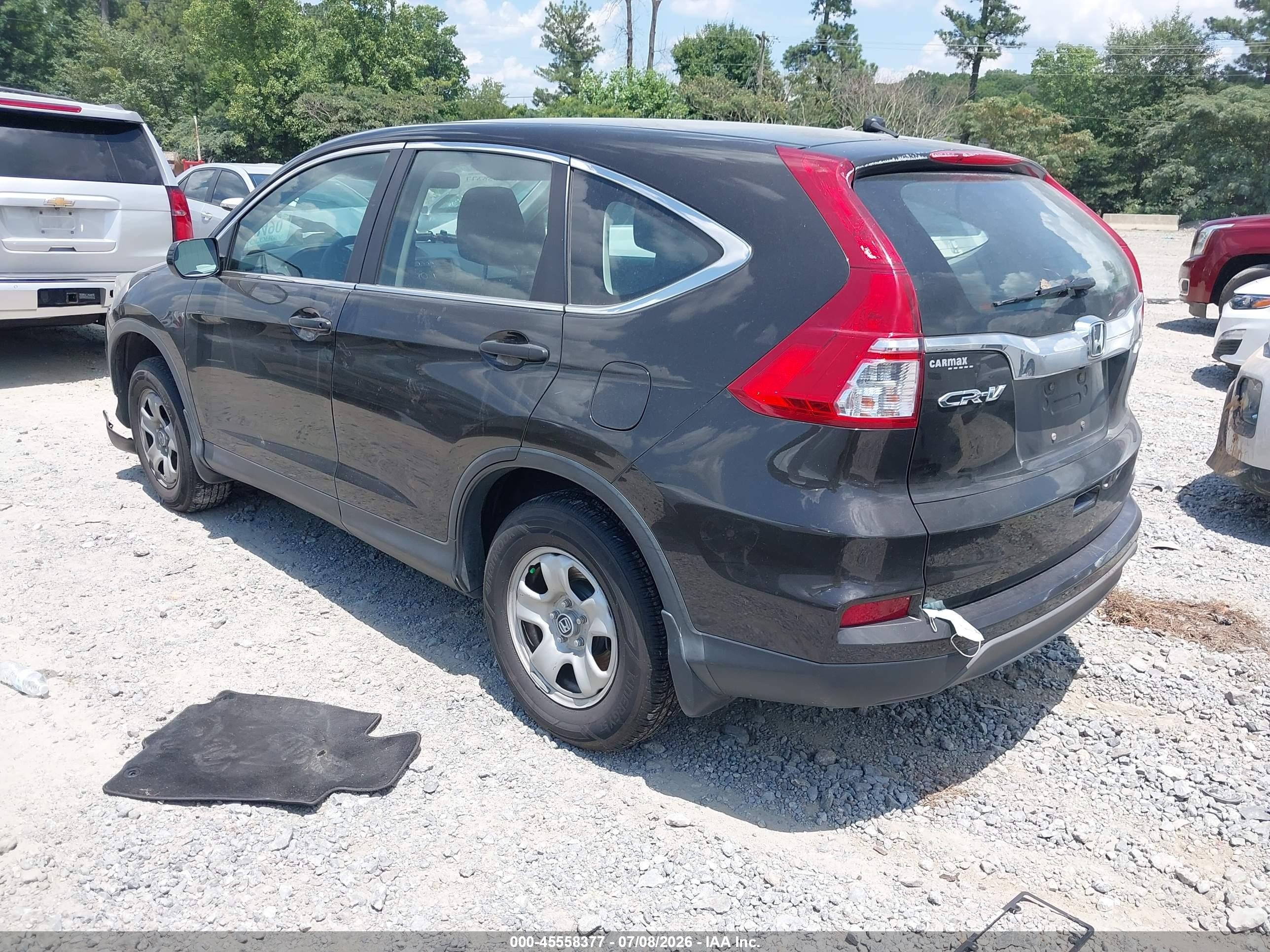 2015 Honda Cr-v Lx Black vin: 5J6RM4H3XFL050391