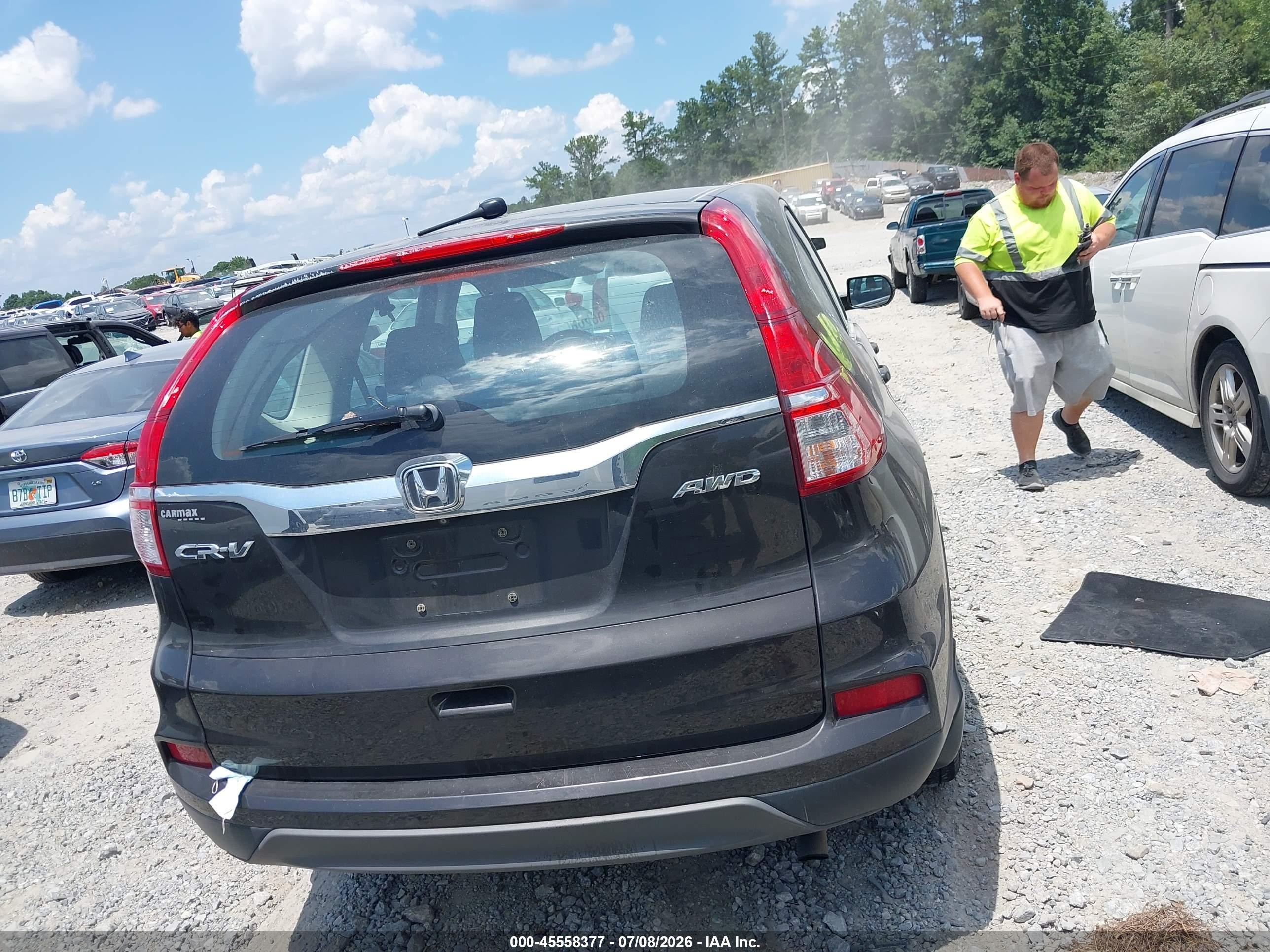 2015 Honda Cr-v Lx Black vin: 5J6RM4H3XFL050391