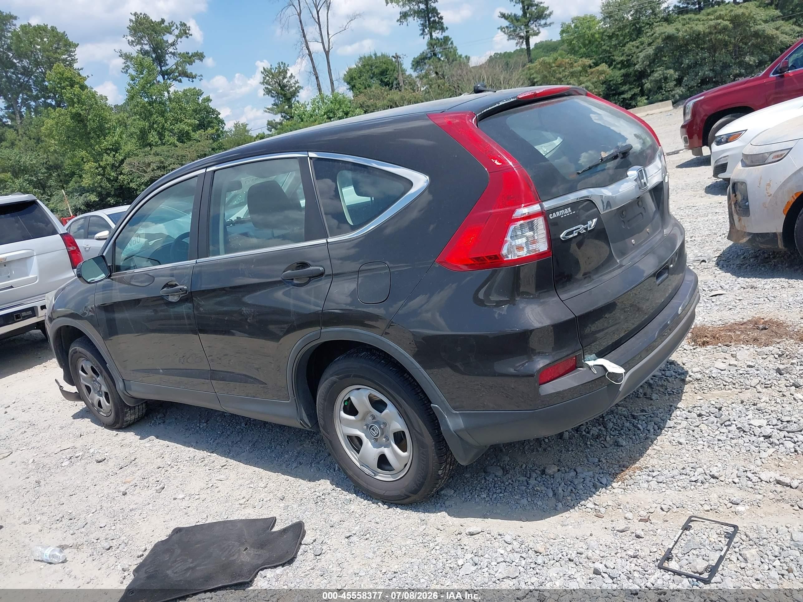 2015 Honda Cr-v Lx Black vin: 5J6RM4H3XFL050391