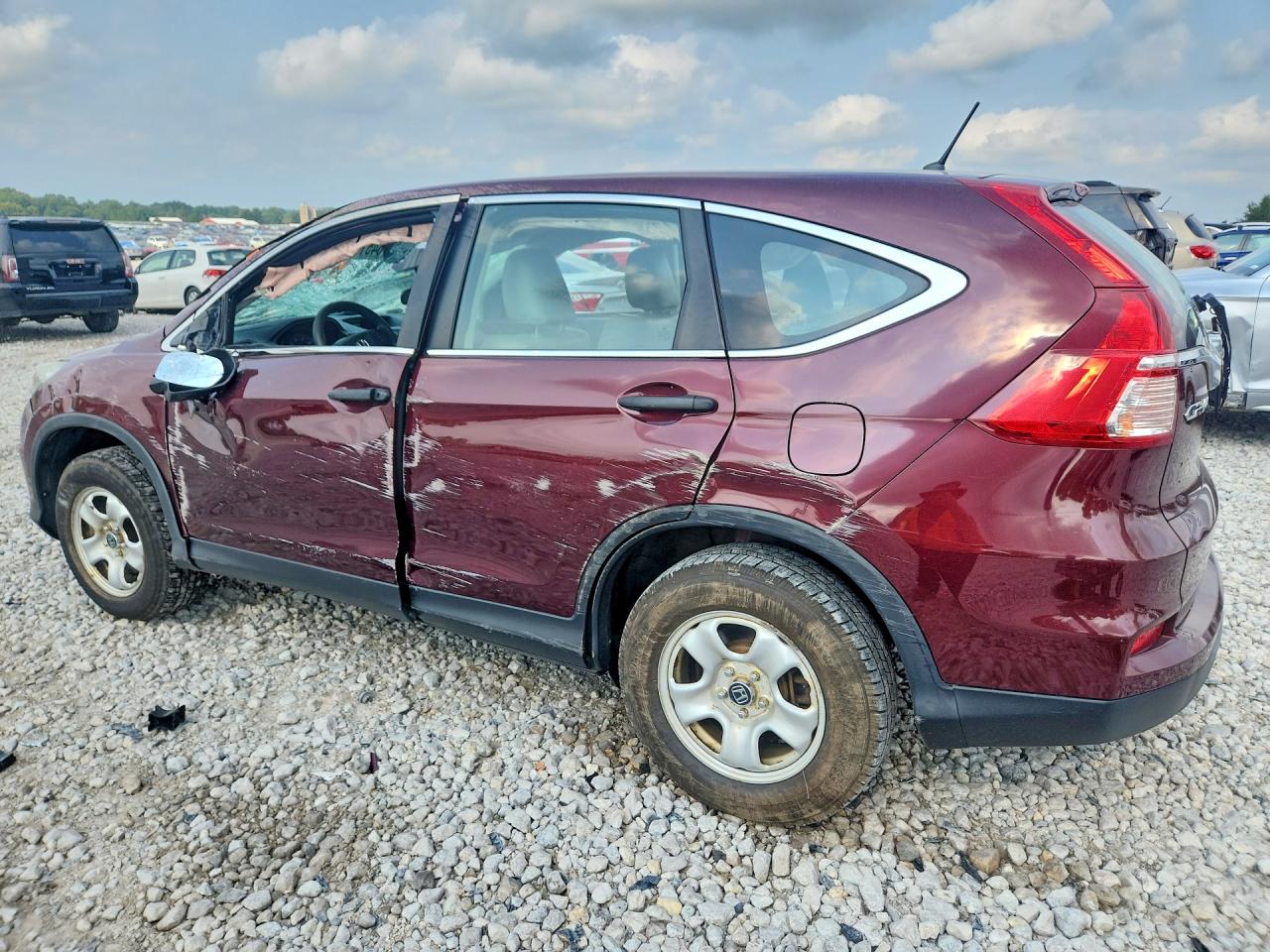 2015 Honda Cr-v Lx Burgundy vin: 5J6RM4H3XFL064100