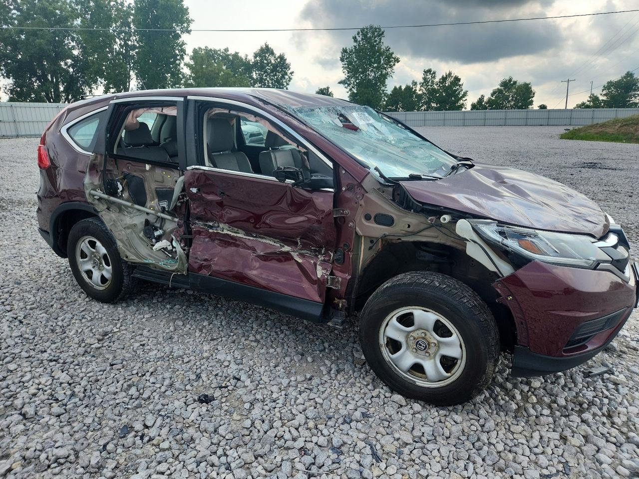 2015 Honda Cr-v Lx Burgundy vin: 5J6RM4H3XFL064100