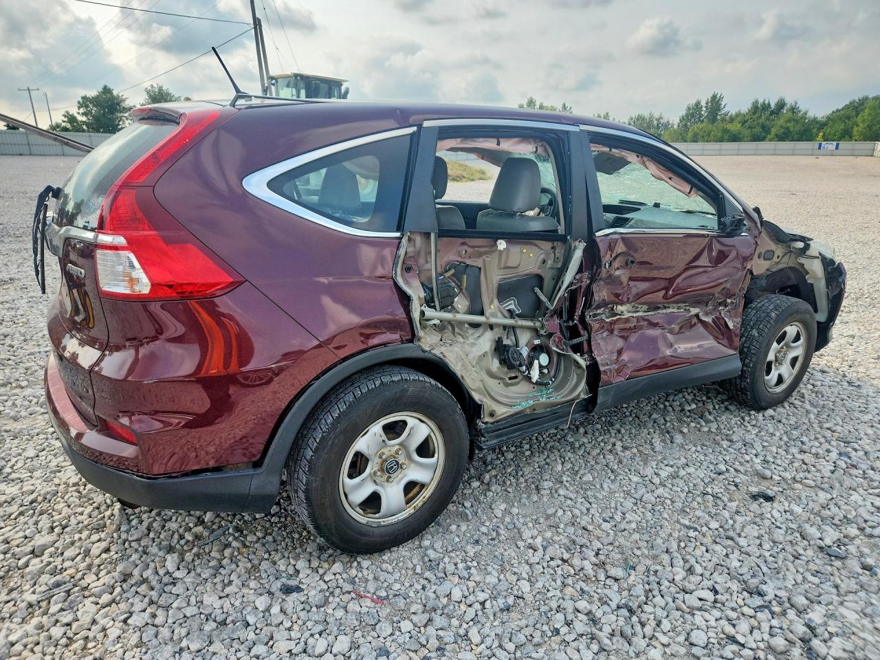 2015 Honda Cr-v Lx Burgundy vin: 5J6RM4H3XFL064100