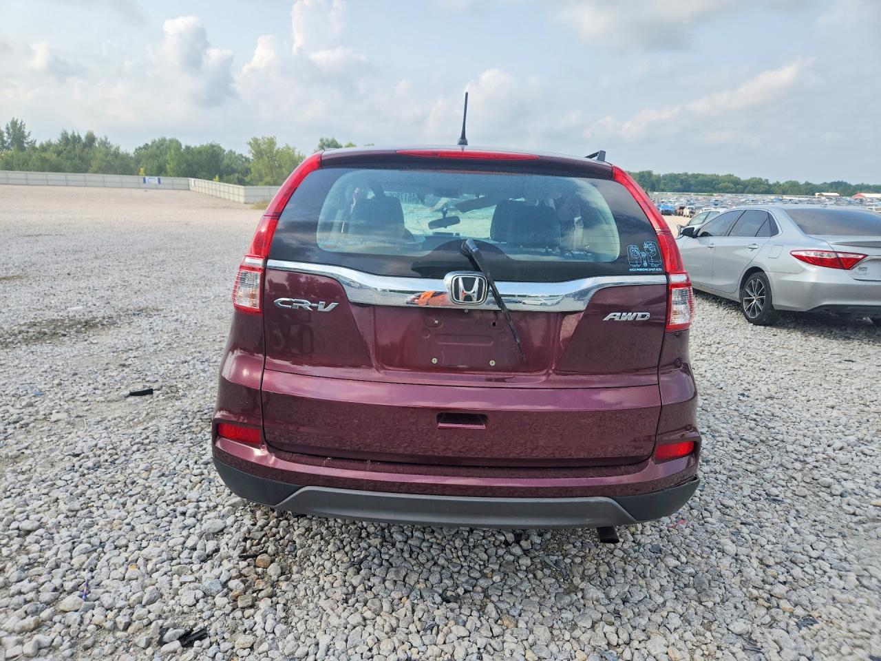 2015 Honda Cr-v Lx Burgundy vin: 5J6RM4H3XFL064100
