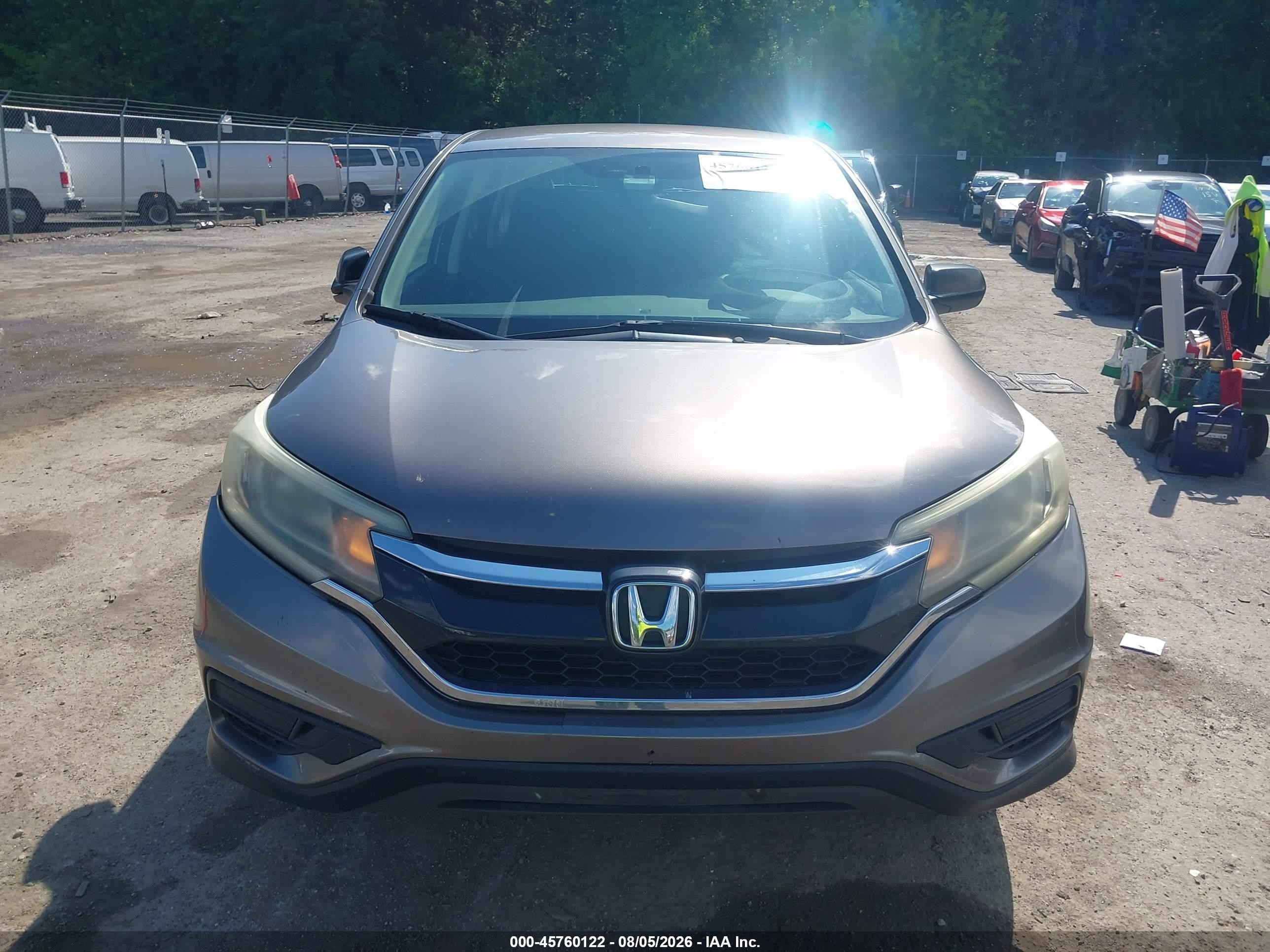 2015 Honda Cr-v Lx Серый vin: 5J6RM4H3XFL067272