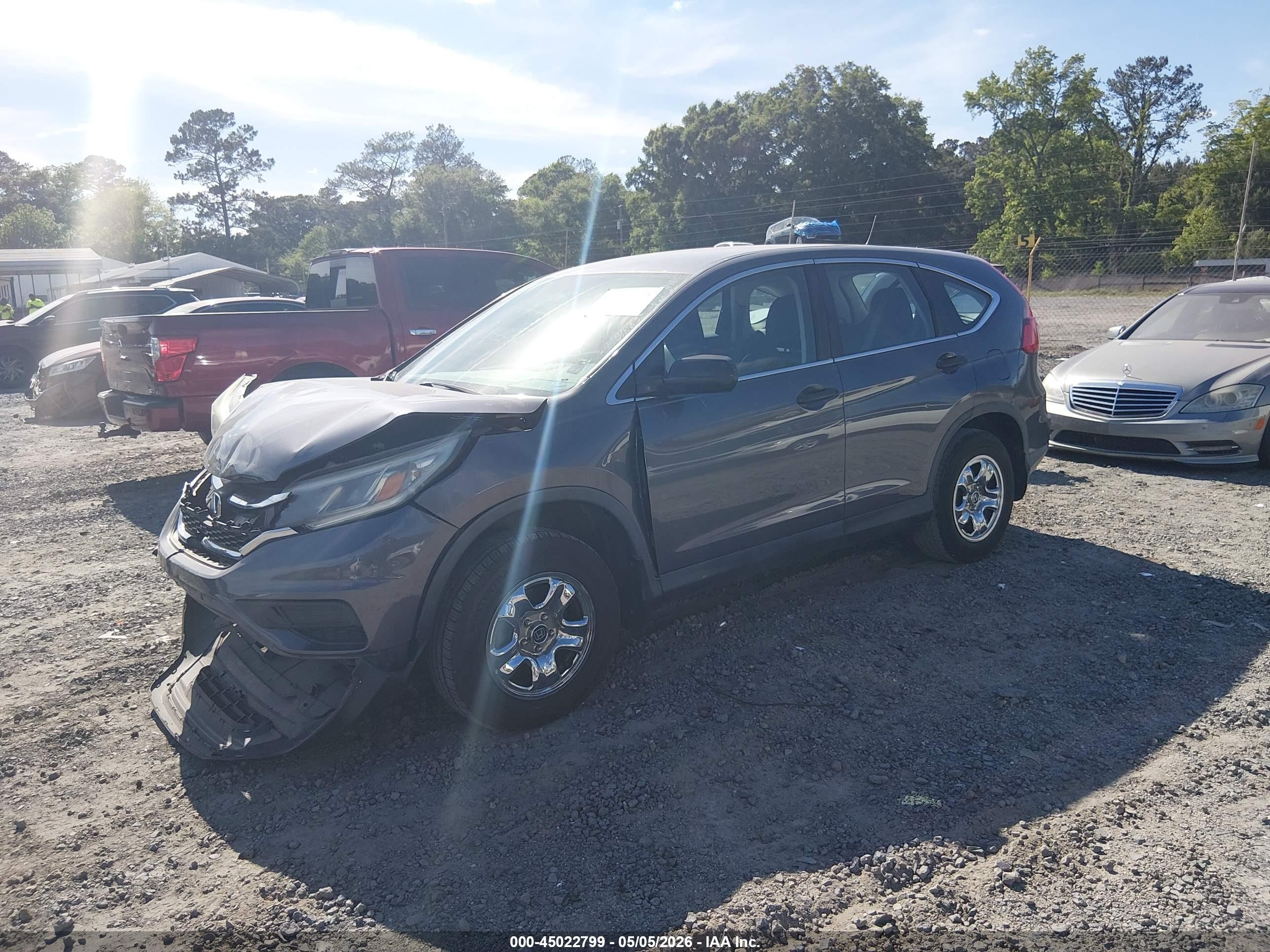 2015 Honda Cr-v Lx Gray vin: 5J6RM4H3XFL079535
