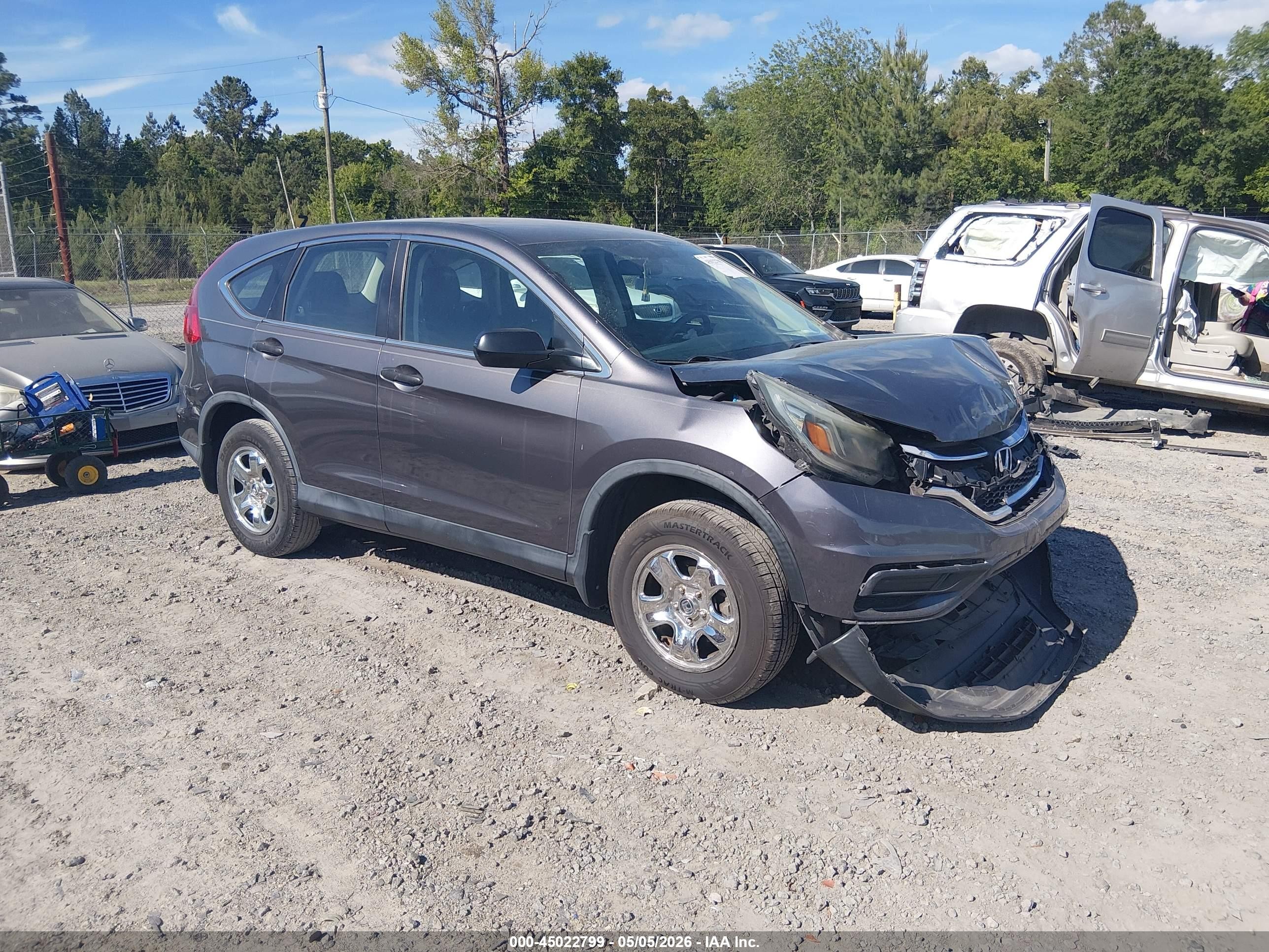2015 Honda Cr-v Lx Gray vin: 5J6RM4H3XFL079535