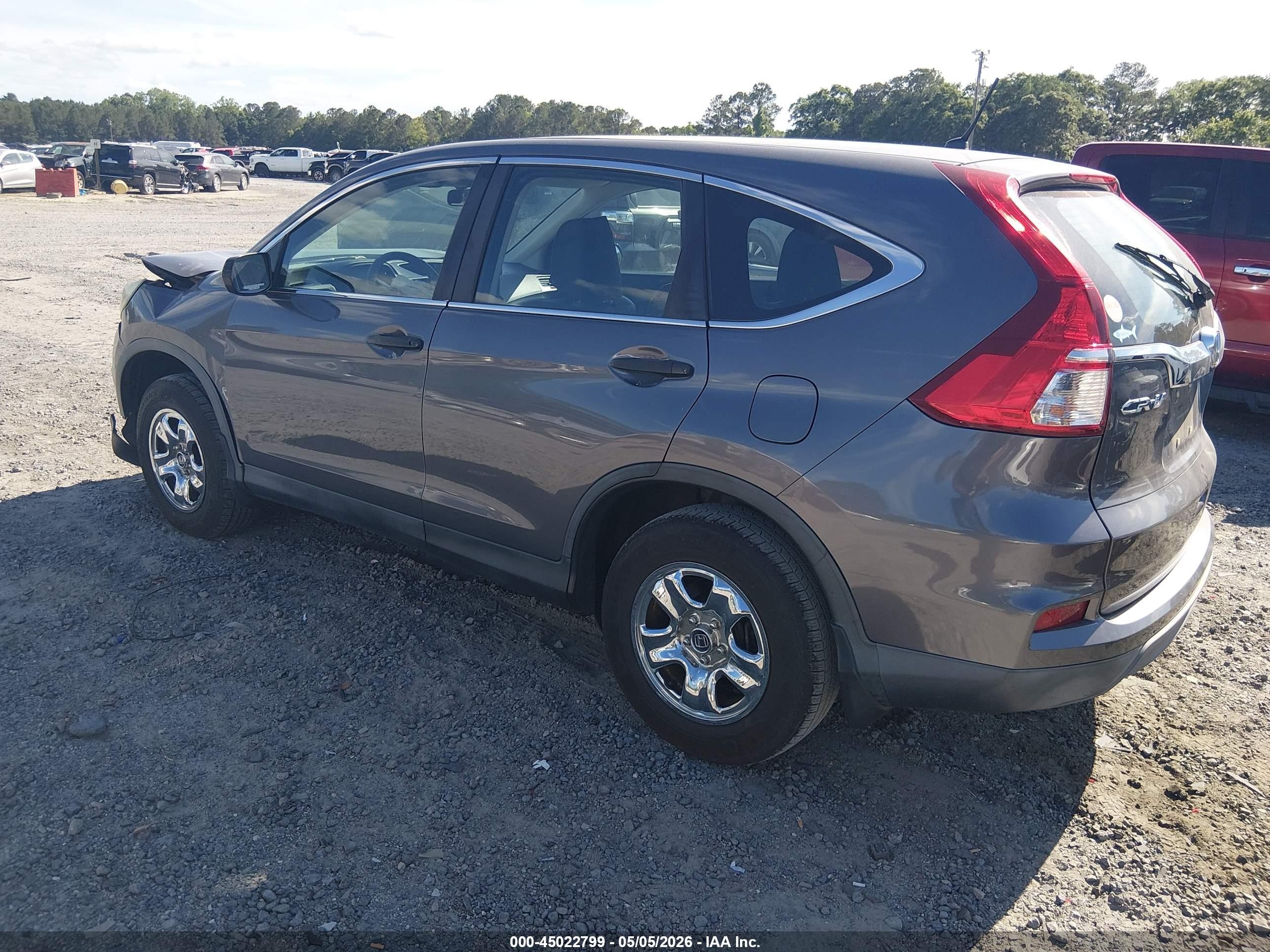 2015 Honda Cr-v Lx Gray vin: 5J6RM4H3XFL079535