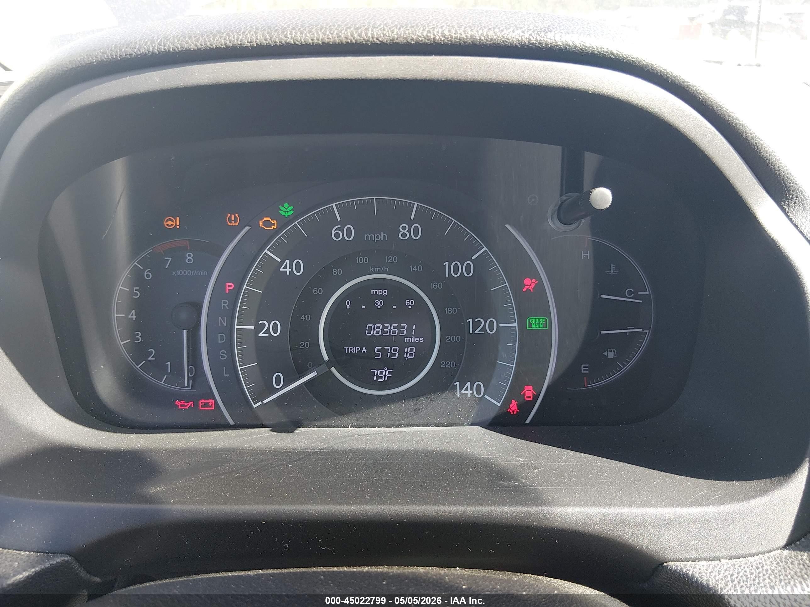 2015 Honda Cr-v Lx Gray vin: 5J6RM4H3XFL079535