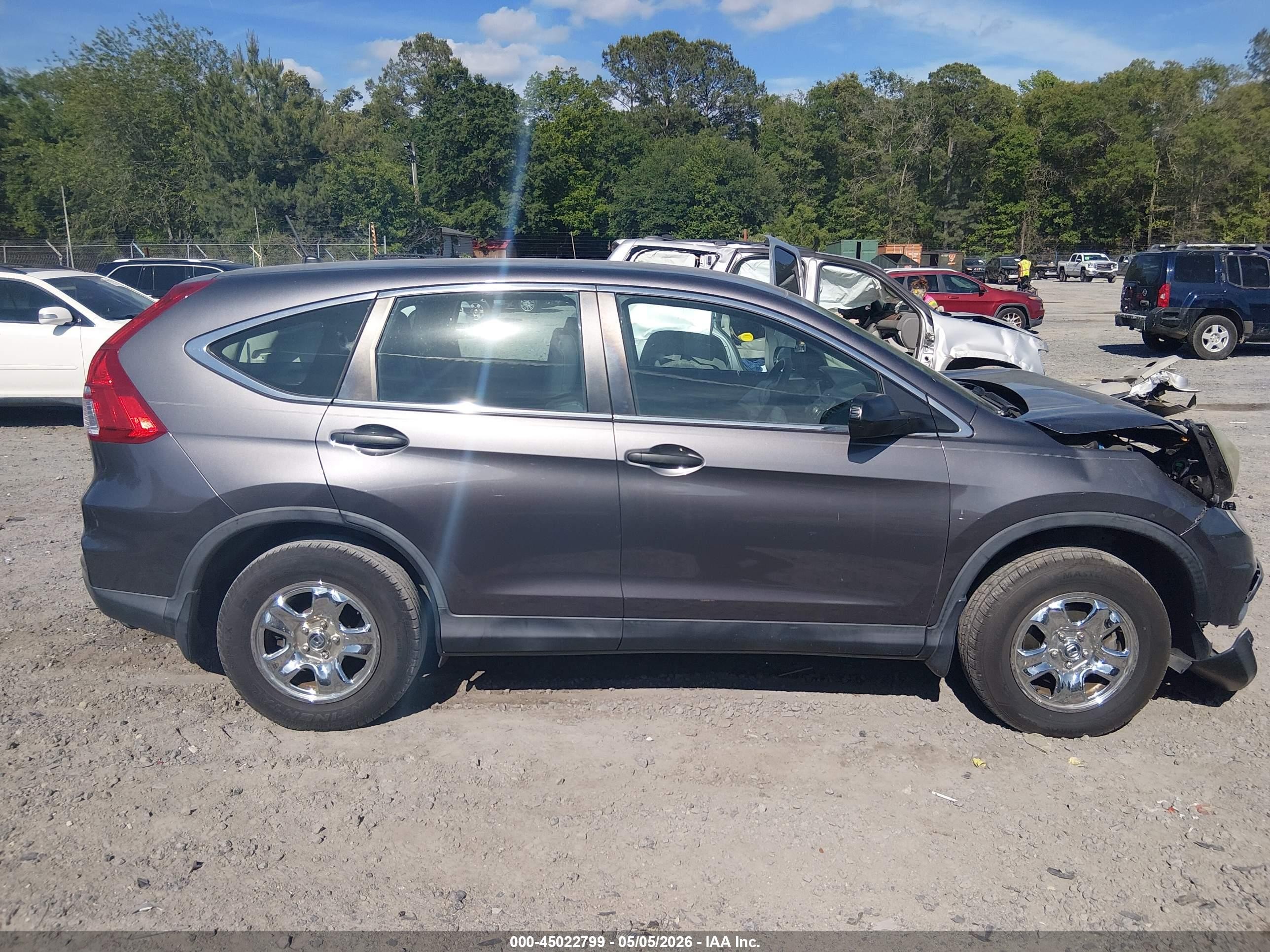 2015 Honda Cr-v Lx Gray vin: 5J6RM4H3XFL079535