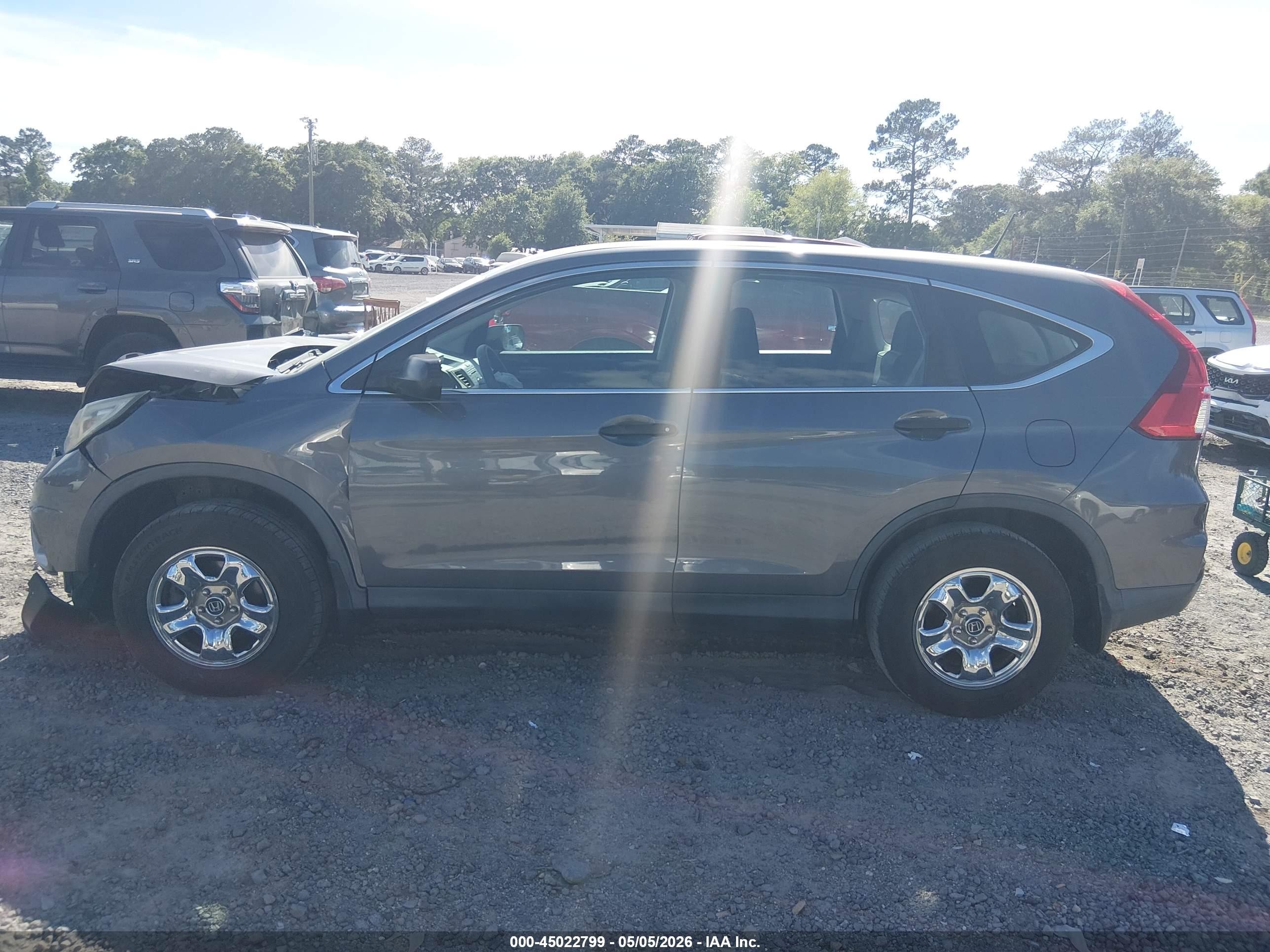 2015 Honda Cr-v Lx Gray vin: 5J6RM4H3XFL079535
